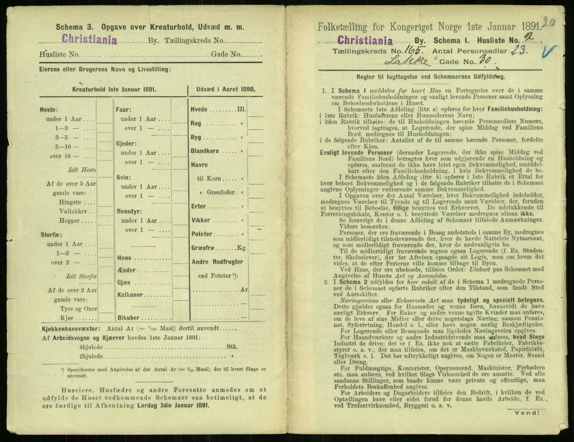 RA, 1891 census for 0301 Kristiania, 1891, p. 95265