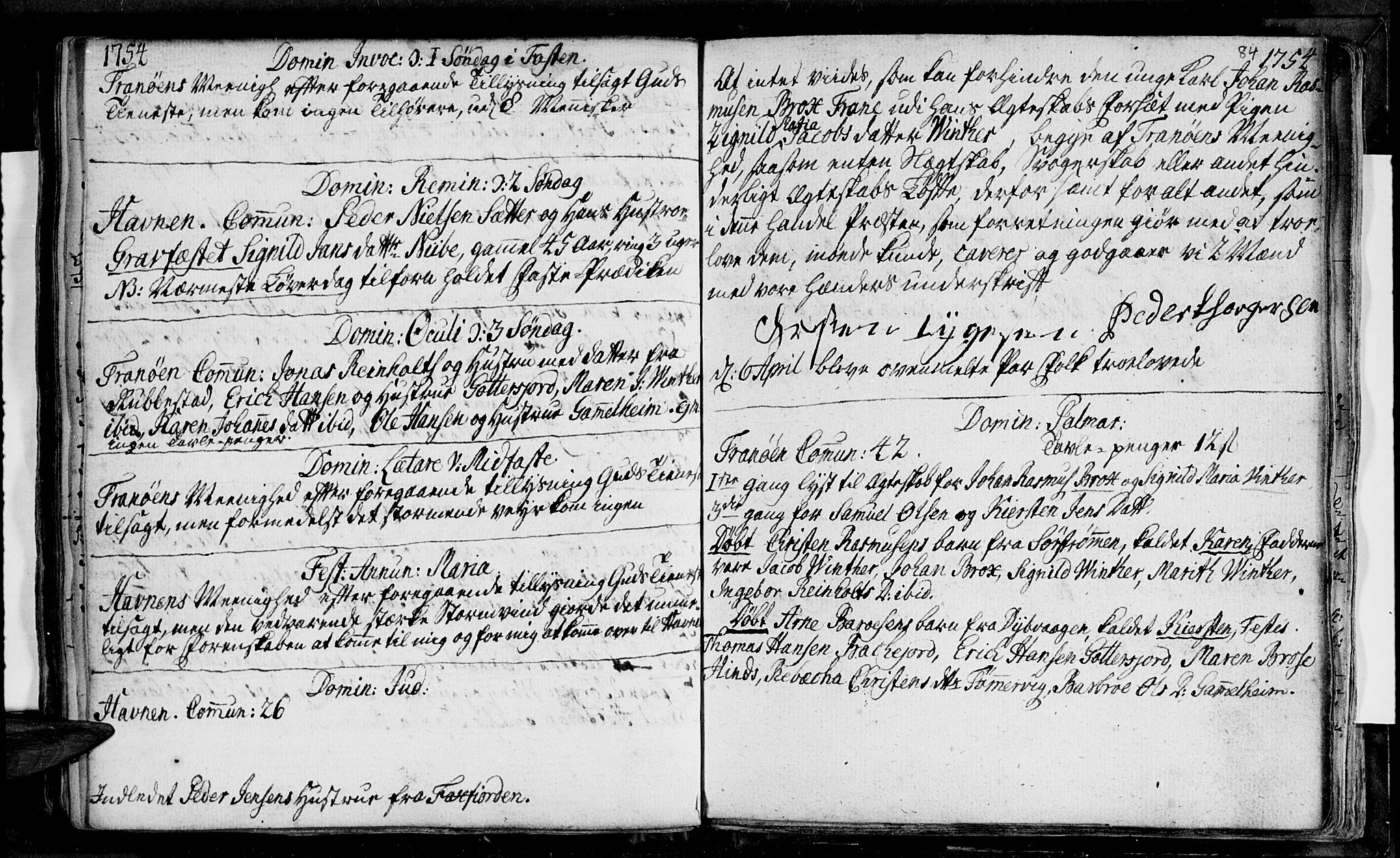 Ibestad sokneprestembete, SATØ/S-0077/H/Ha/Haa/L0001kirke: Parish register (official) no. 1, 1744-1757, p. 84