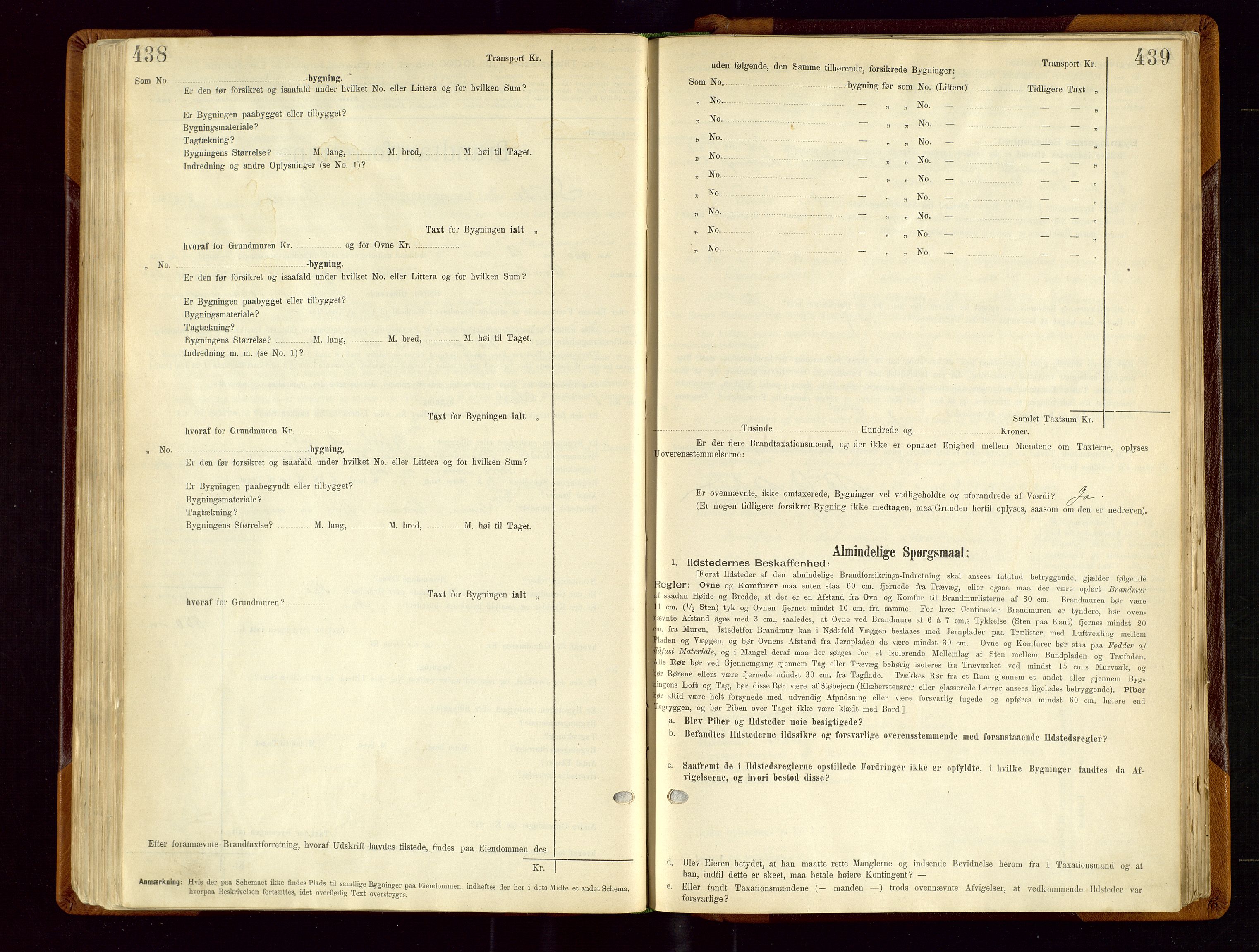 Sauda lensmannskontor, SAST/A-100177/Gob/L0001: Branntakstprotokoll - skjematakst, 1894-1914, p. 438-439