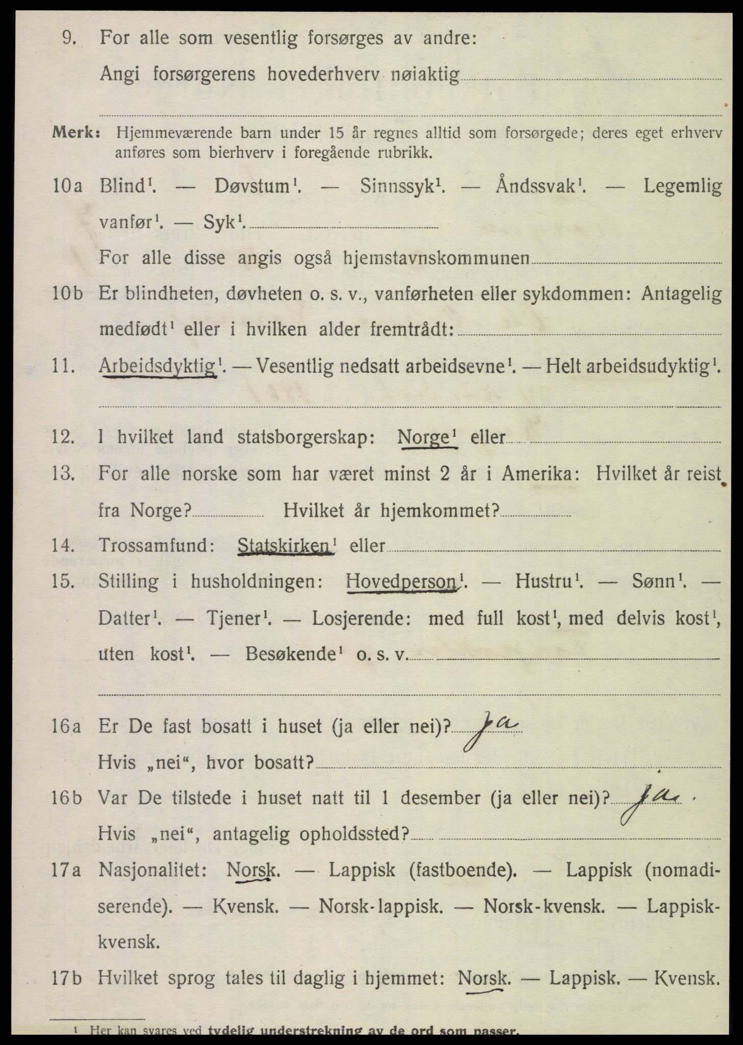 SAT, 1920 census for Korgen, 1920, p. 2791