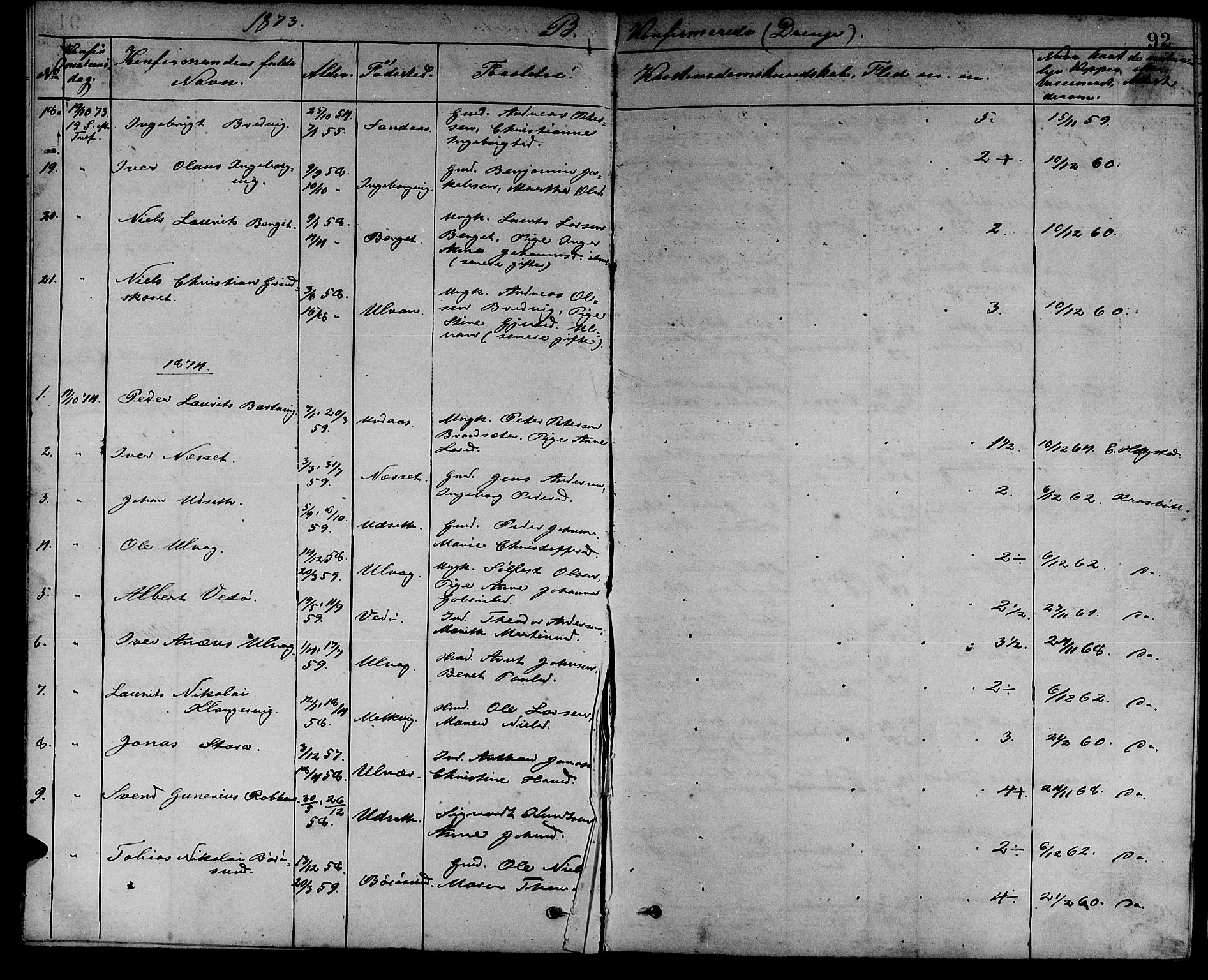 Ministerialprotokoller, klokkerbøker og fødselsregistre - Sør-Trøndelag, SAT/A-1456/637/L0561: Parish register (copy) no. 637C02, 1873-1882, p. 92