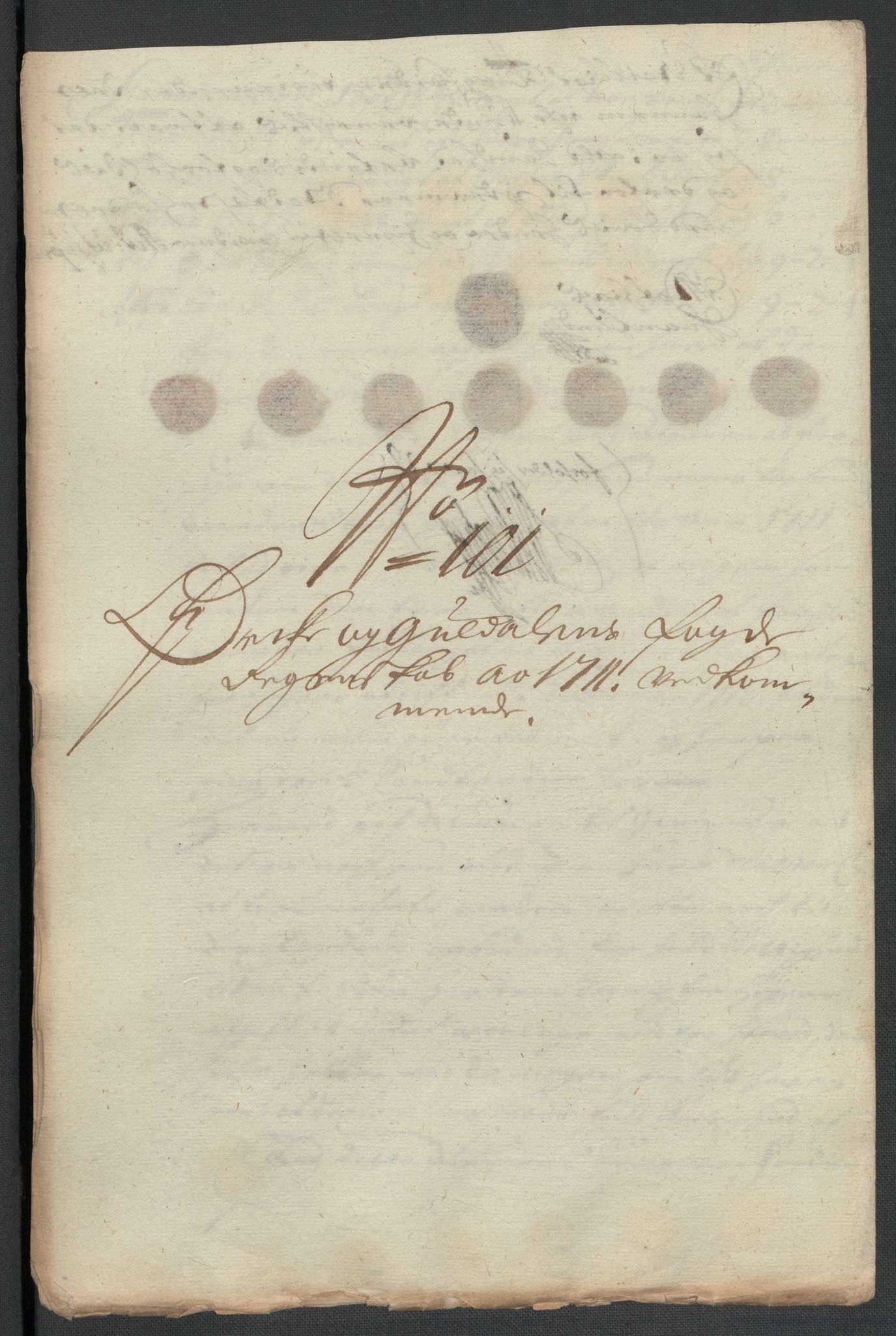 Rentekammeret inntil 1814, Reviderte regnskaper, Fogderegnskap, RA/EA-4092/R60/L3962: Fogderegnskap Orkdal og Gauldal, 1711, p. 288