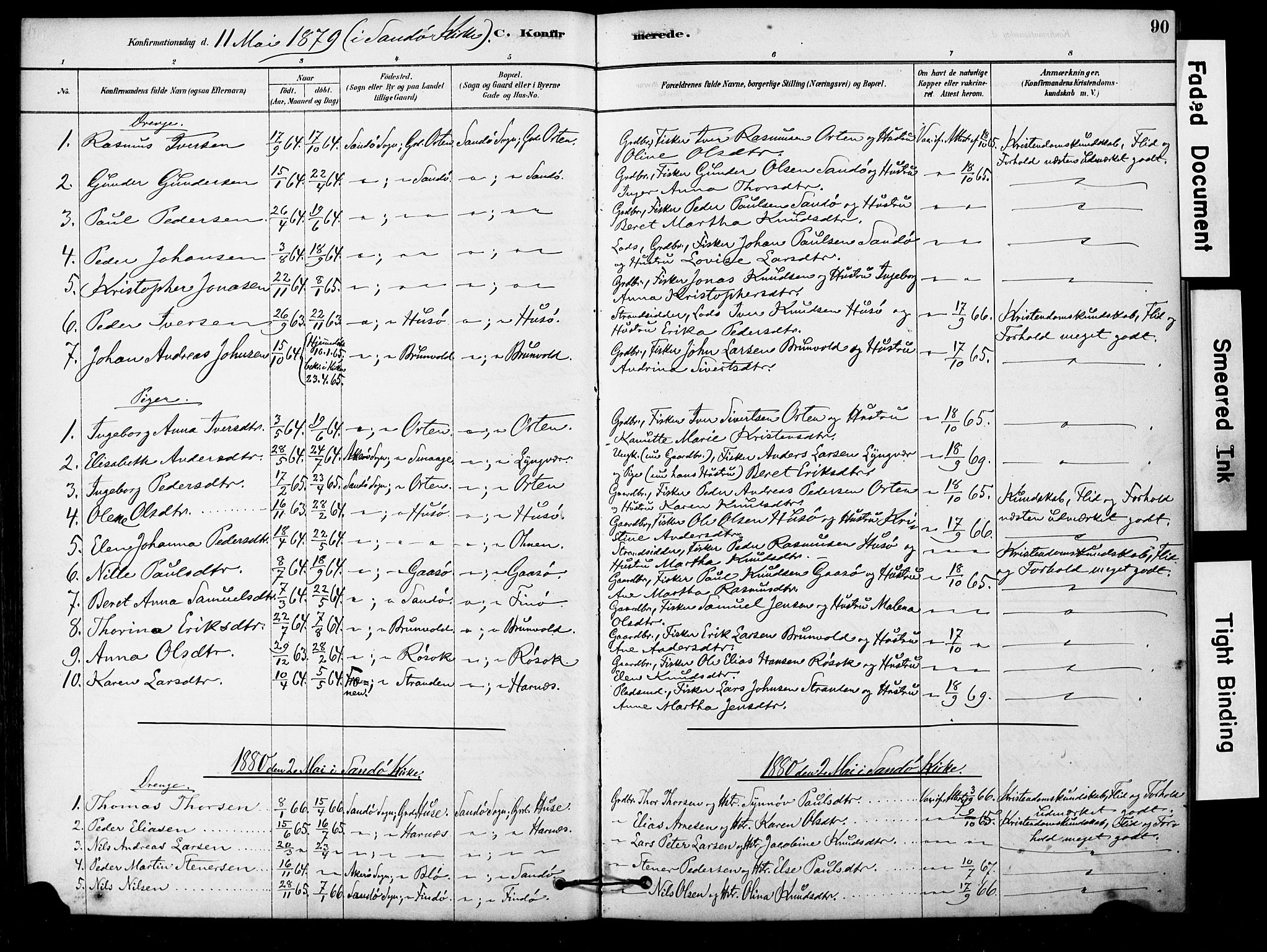 Ministerialprotokoller, klokkerbøker og fødselsregistre - Møre og Romsdal, AV/SAT-A-1454/561/L0729: Parish register (official) no. 561A03, 1878-1900, p. 90