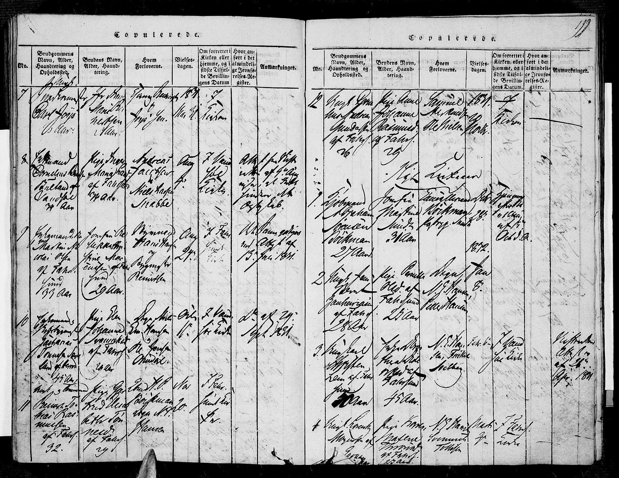 Farsund sokneprestkontor, SAK/1111-0009/F/Fa/L0002: Parish register (official) no. A 2, 1815-1836, p. 199