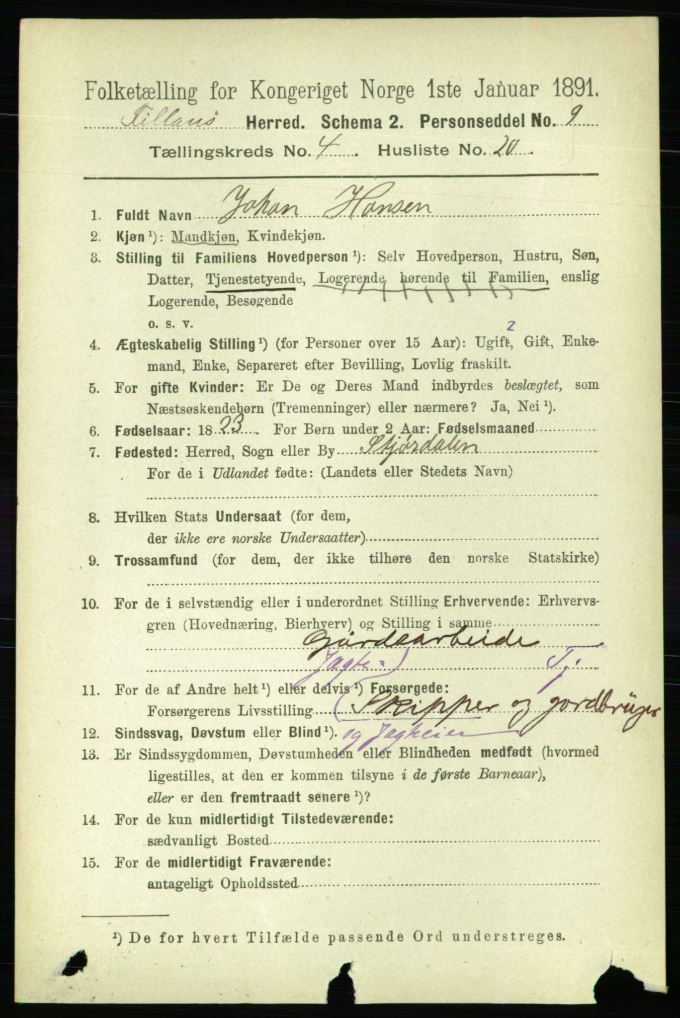 RA, 1891 census for 1616 Fillan, 1891, p. 809