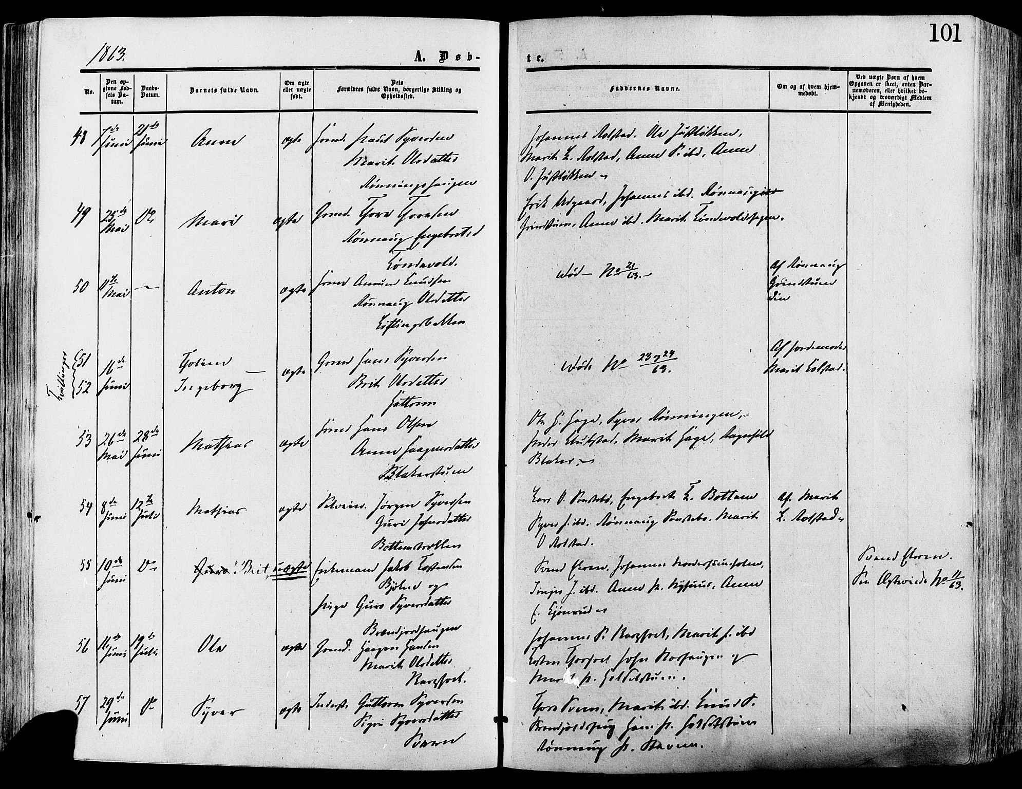 Lesja prestekontor, AV/SAH-PREST-068/H/Ha/Haa/L0008: Parish register (official) no. 8, 1854-1880, p. 101