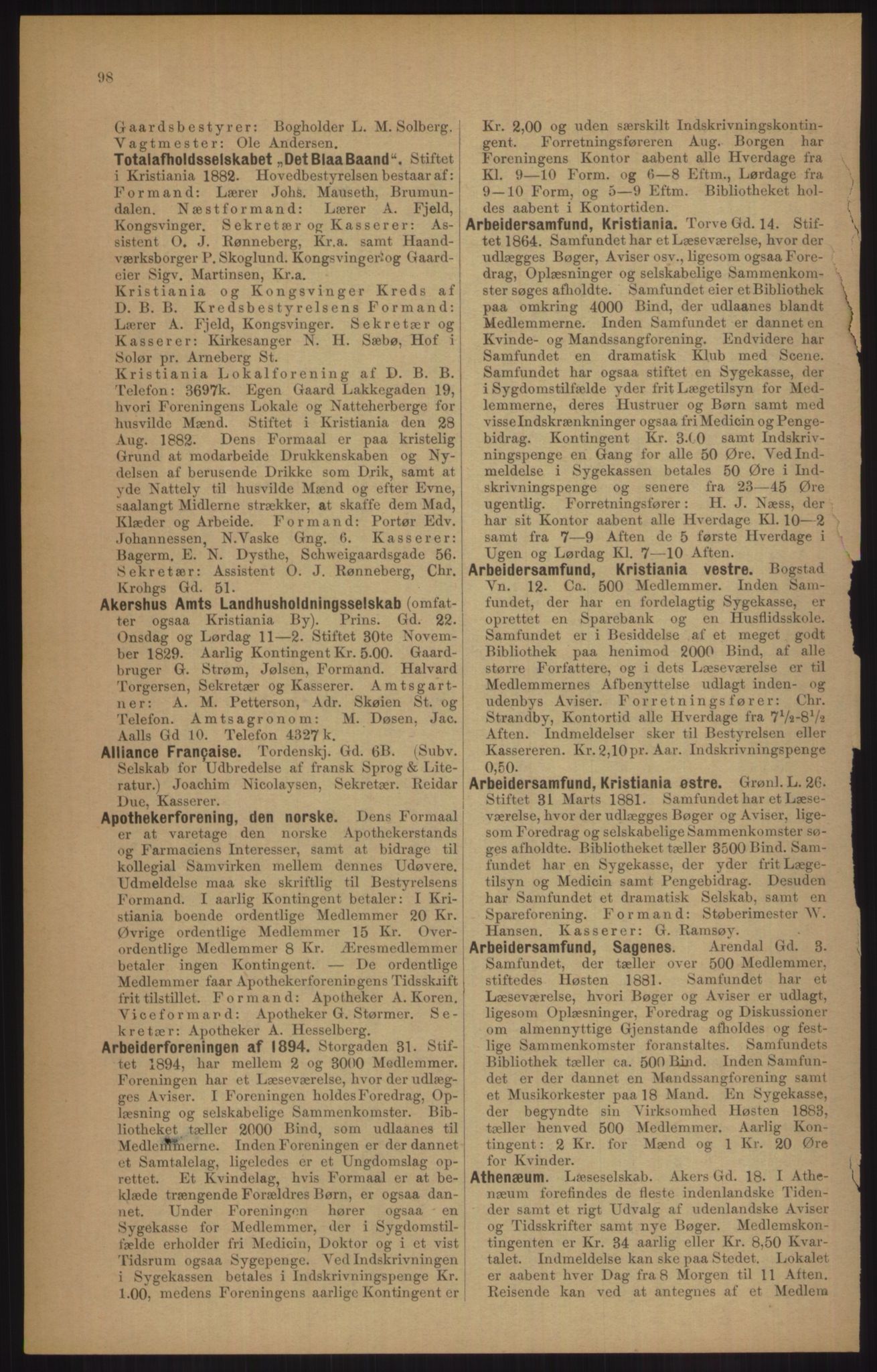 Kristiania/Oslo adressebok, PUBL/-, 1905, p. 98
