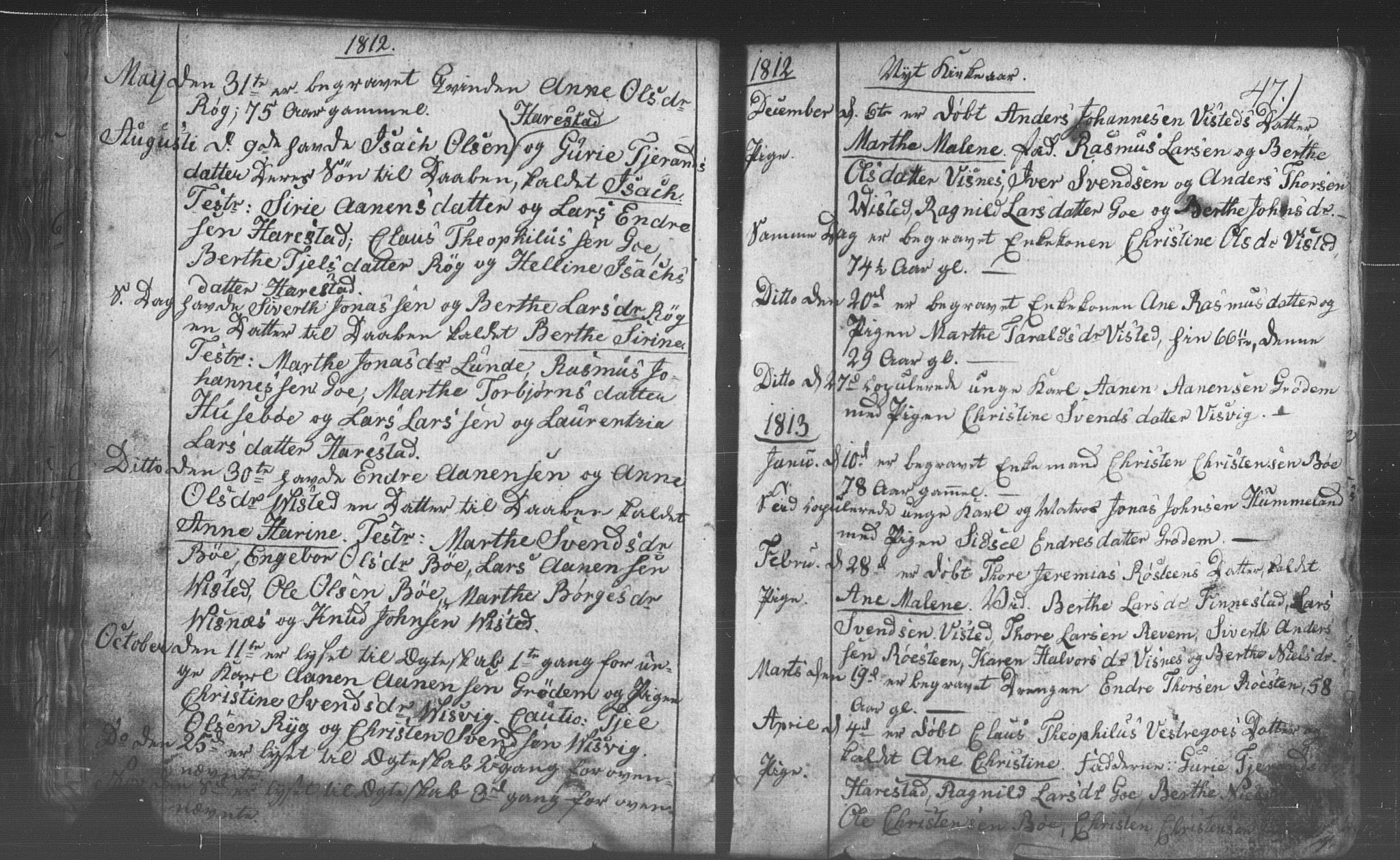 Domkirken sokneprestkontor, SAST/A-101812/001/30/30BB/L0006: Parish register (copy) no. B 6, 1783-1815, p. 47
