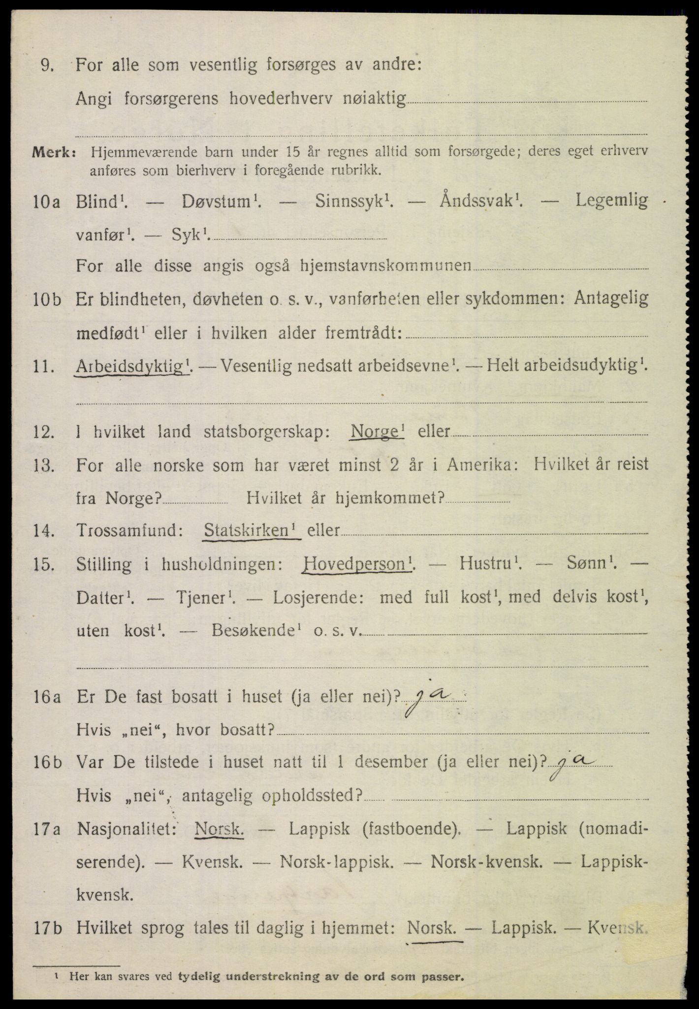 SAT, 1920 census for Hamarøy, 1920, p. 6089