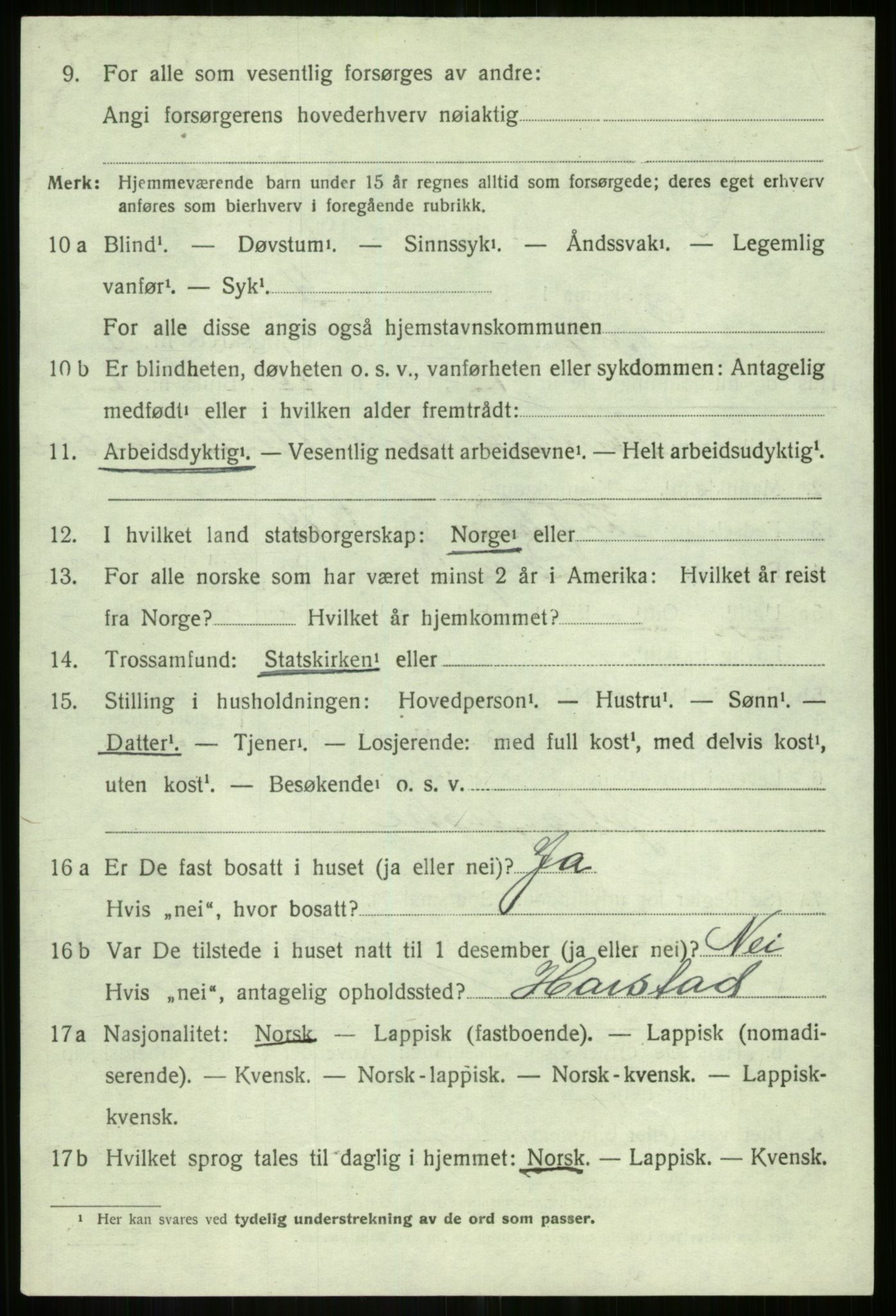 SATØ, 1920 census for Dyrøy, 1920, p. 4106