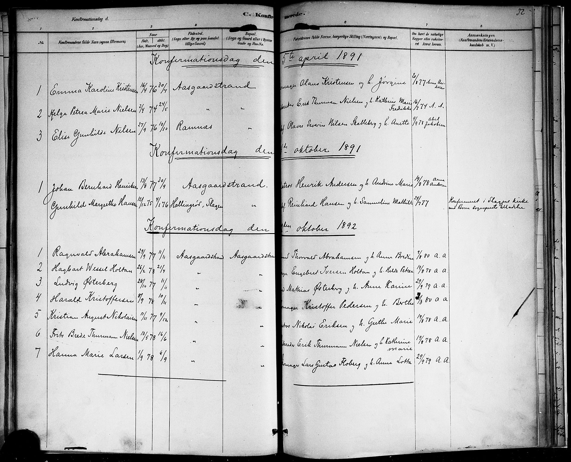 Borre kirkebøker, SAKO/A-338/F/Fb/L0001: Parish register (official) no. II 1, 1878-1892, p. 32