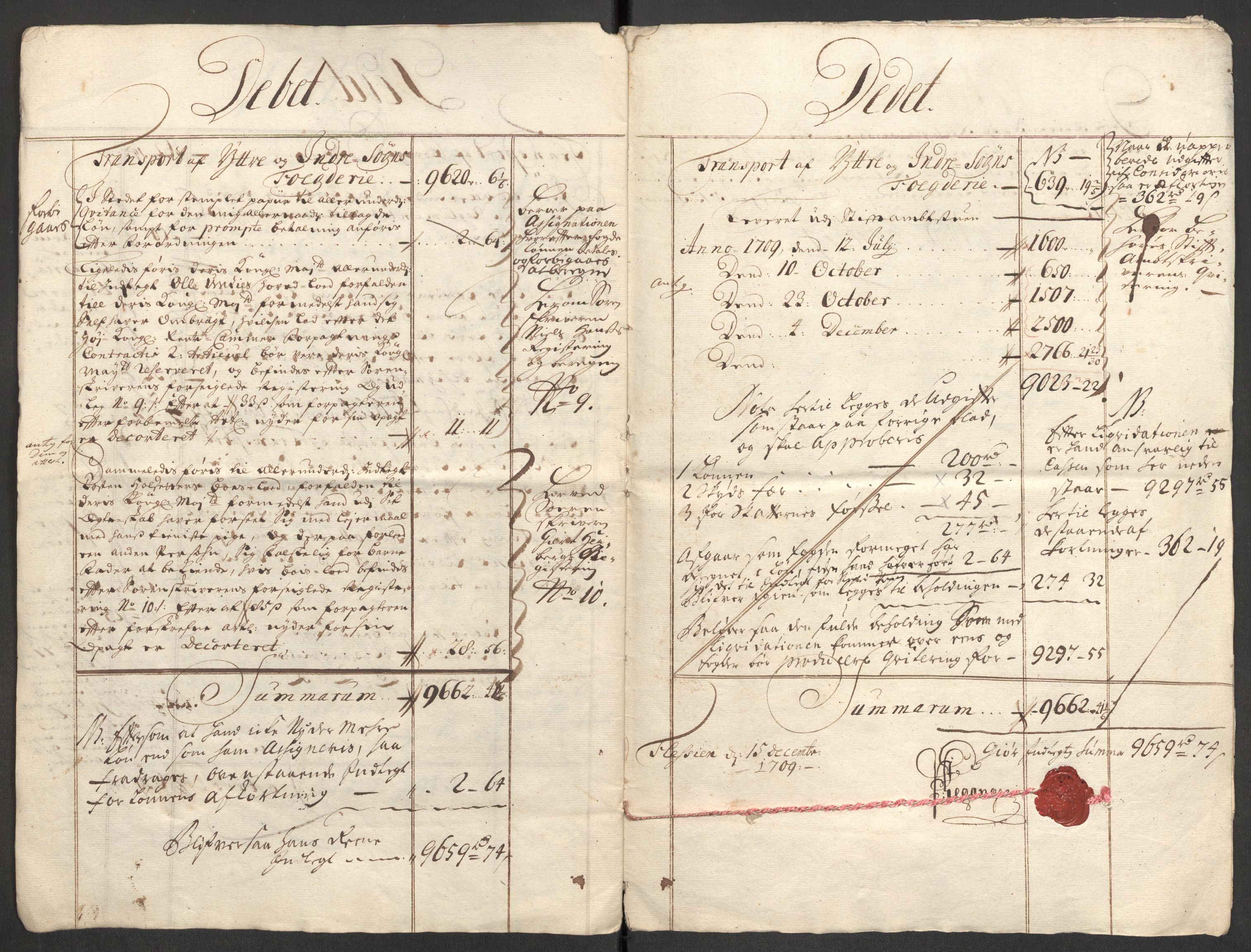 Rentekammeret inntil 1814, Reviderte regnskaper, Fogderegnskap, AV/RA-EA-4092/R52/L3316: Fogderegnskap Sogn, 1709-1710, p. 11