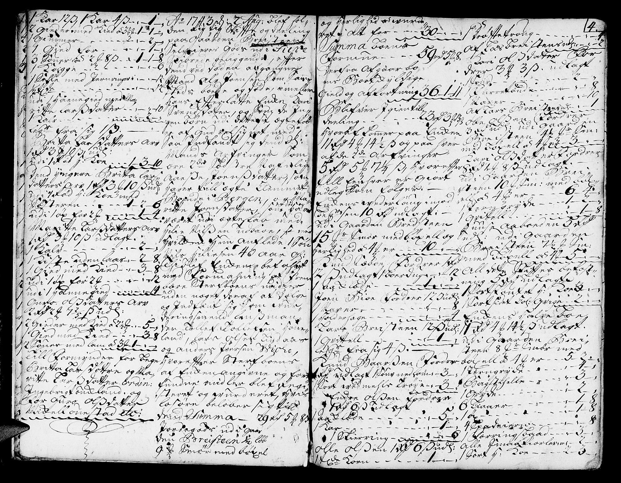 Sunnhordland sorenskrivar, AV/SAB-A-2401/1/H/Ha/Haa/L0006: Skifteprotokollar. Register på lesesal. Fol. 1061- ut, 1743-1749, p. 3b-4a