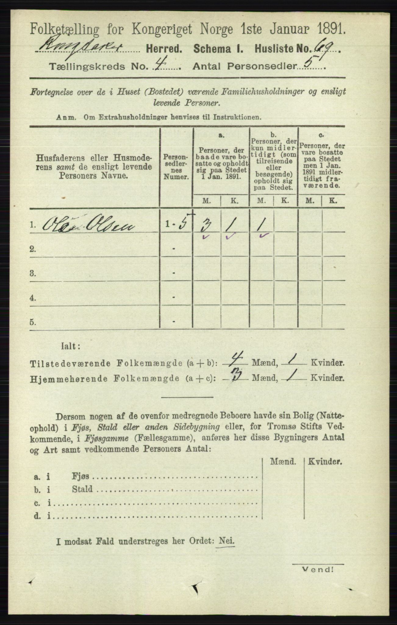 RA, 1891 census for 0412 Ringsaker, 1891, p. 1750