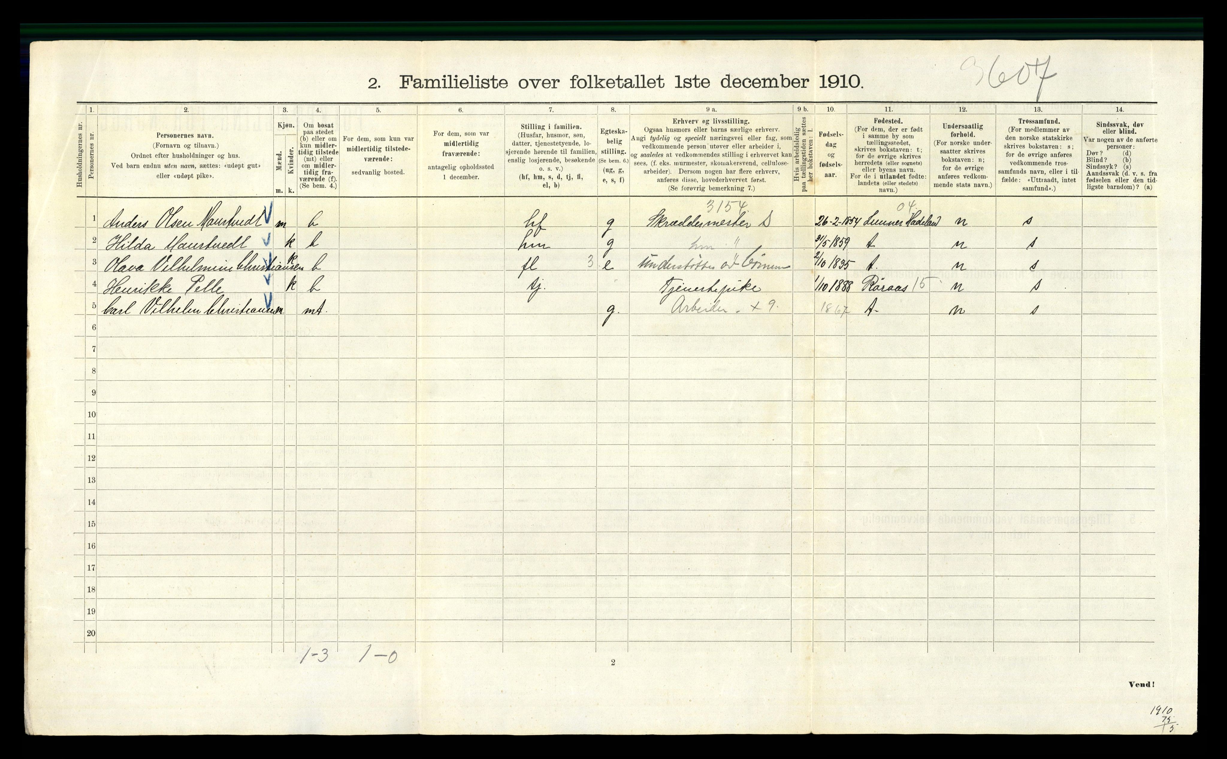 RA, 1910 census for Kristiania, 1910, p. 6166