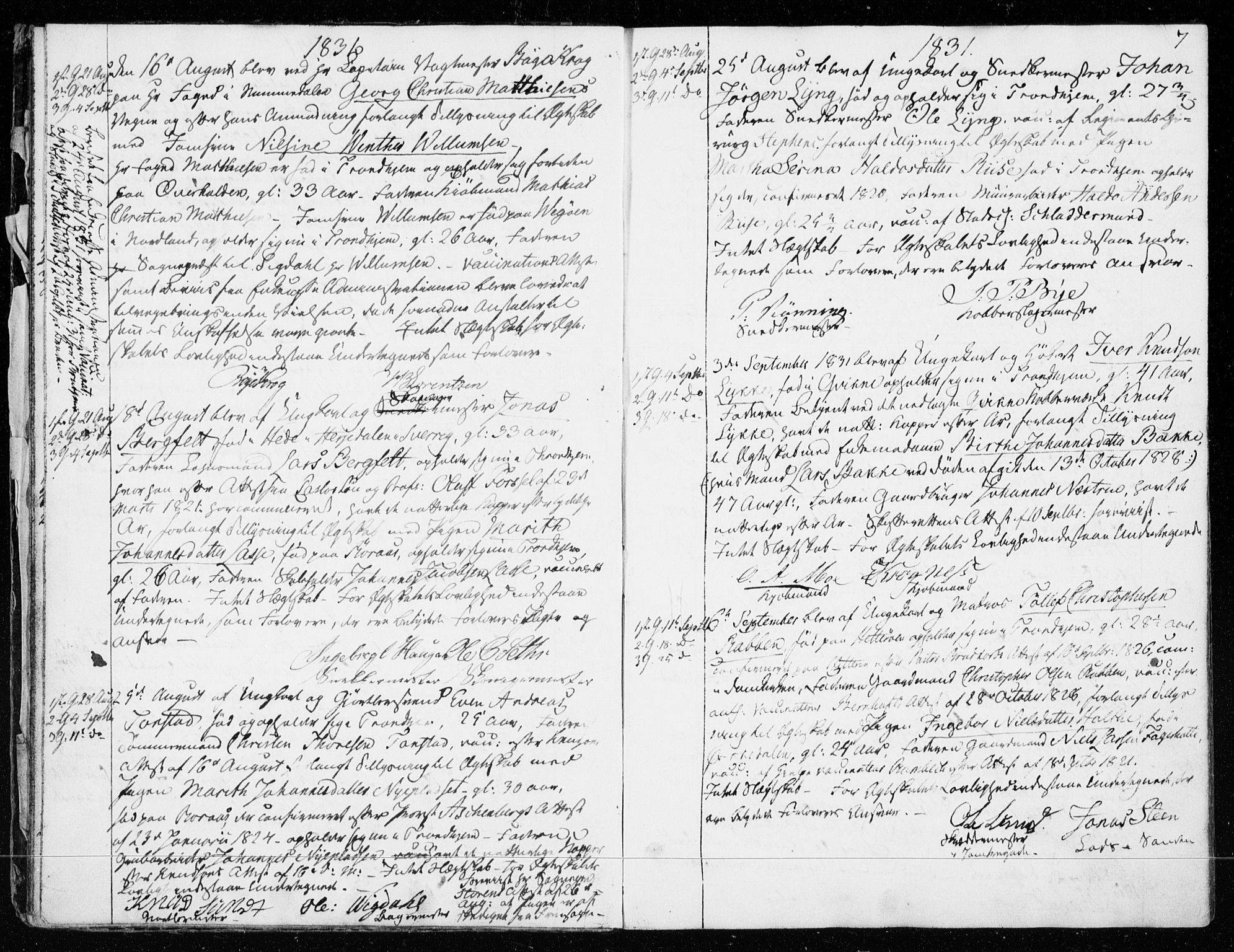 Ministerialprotokoller, klokkerbøker og fødselsregistre - Sør-Trøndelag, AV/SAT-A-1456/601/L0046: Parish register (official) no. 601A14, 1830-1841, p. 7