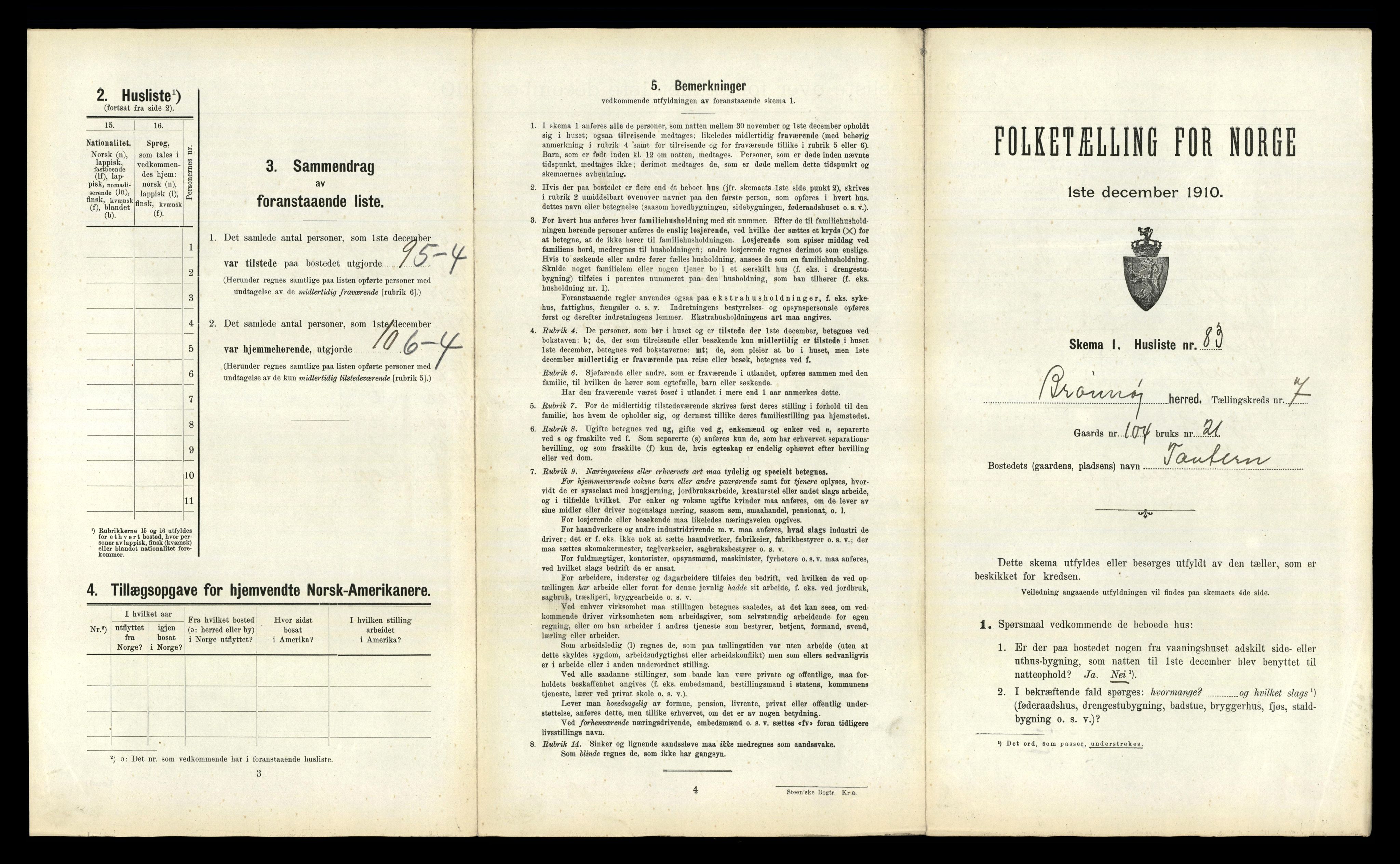 RA, 1910 census for Brønnøy, 1910, p. 771