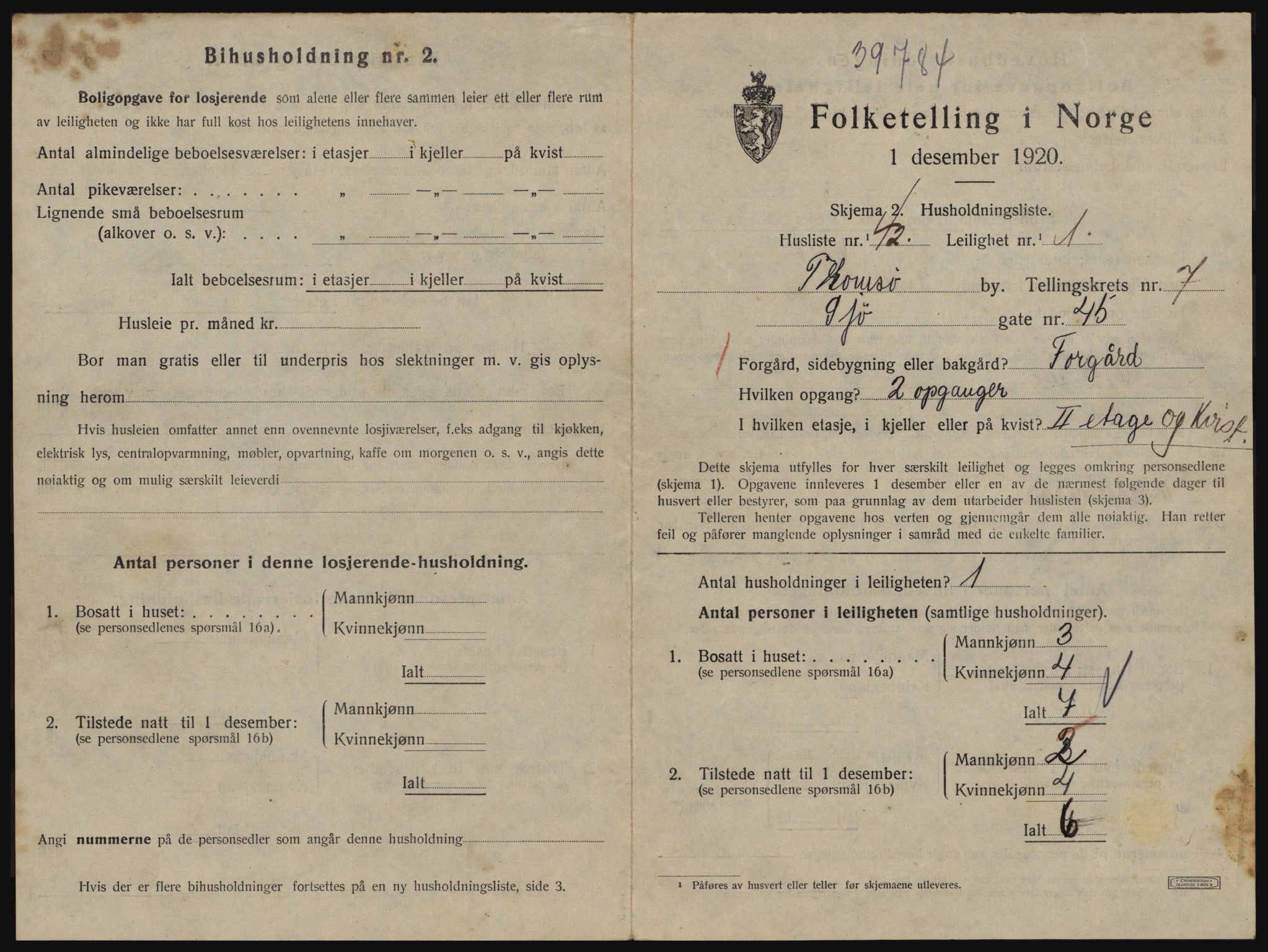 SATØ, 1920 census for Tromsø, 1920, p. 4323