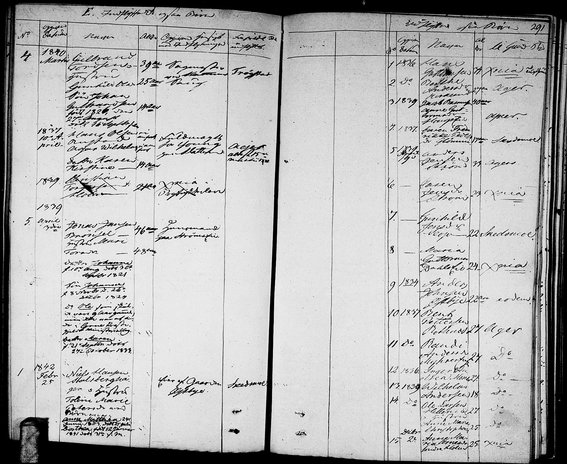 Nittedal prestekontor Kirkebøker, AV/SAO-A-10365a/F/Fa/L0004: Parish register (official) no. I 4, 1836-1849, p. 291