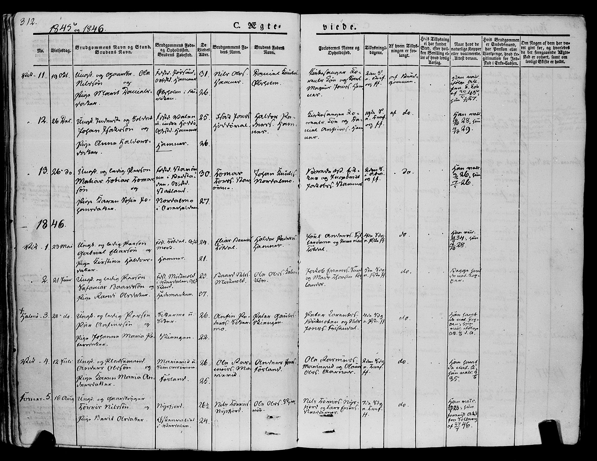 Ministerialprotokoller, klokkerbøker og fødselsregistre - Nord-Trøndelag, SAT/A-1458/773/L0614: Parish register (official) no. 773A05, 1831-1856, p. 312