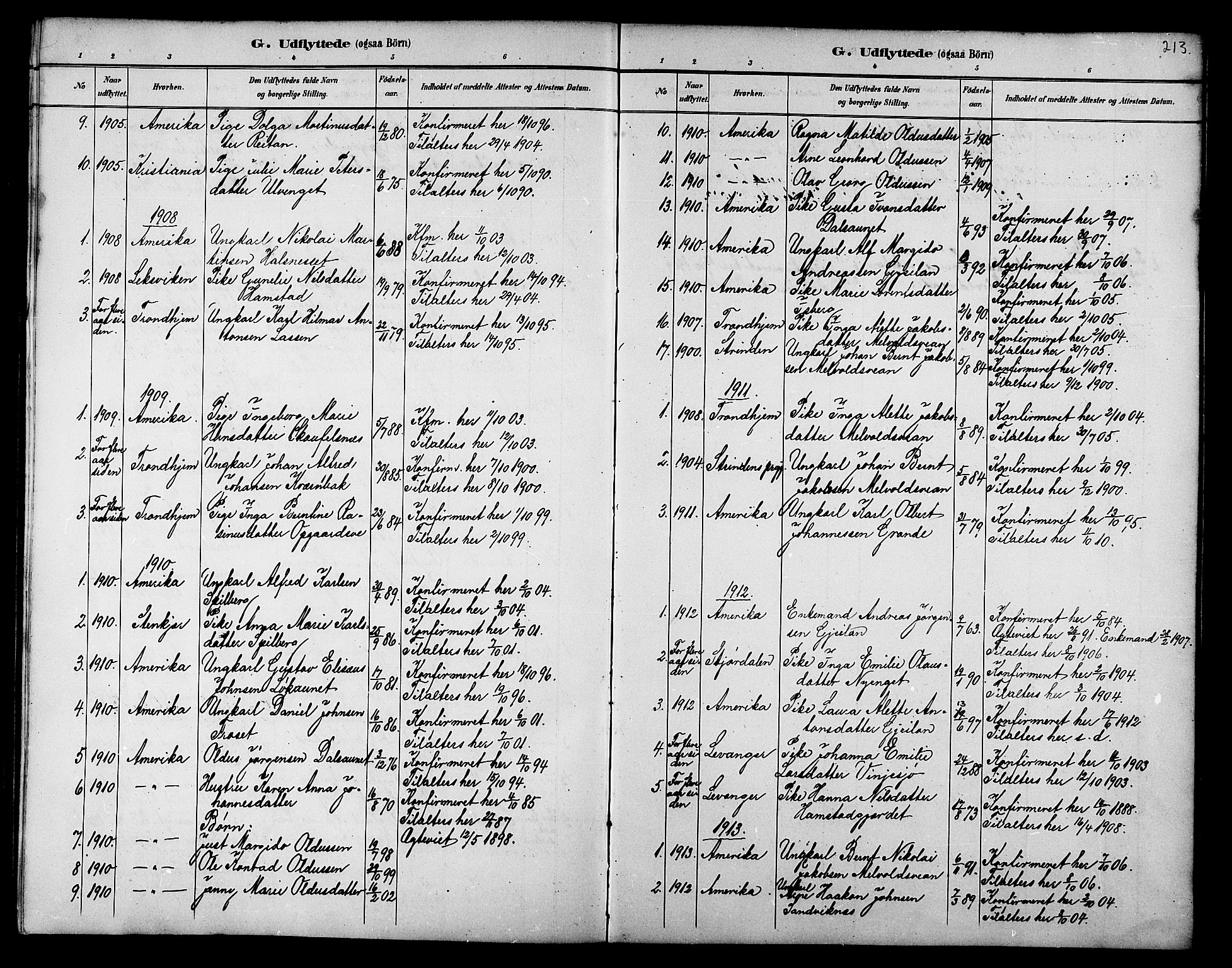 Ministerialprotokoller, klokkerbøker og fødselsregistre - Nord-Trøndelag, SAT/A-1458/733/L0327: Parish register (copy) no. 733C02, 1888-1918, p. 213