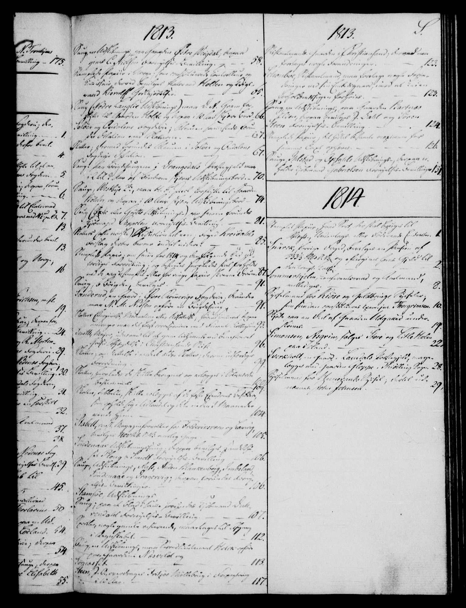 Rentekammeret, Kammerkanselliet, RA/EA-3111/G/Gf/Gfb/L0016: Register til norske relasjons- og resolusjonsprotokoller (merket RK 52.111), 1801-1814, p. 164