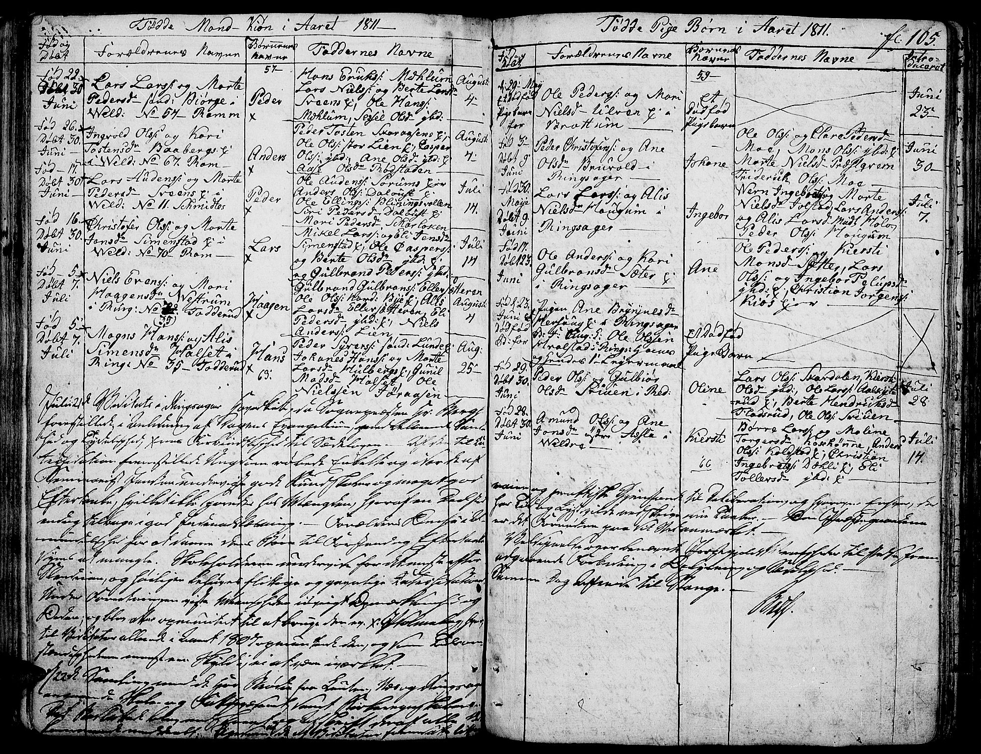 Ringsaker prestekontor, SAH/PREST-014/K/Ka/L0004: Parish register (official) no. 4, 1799-1814, p. 105