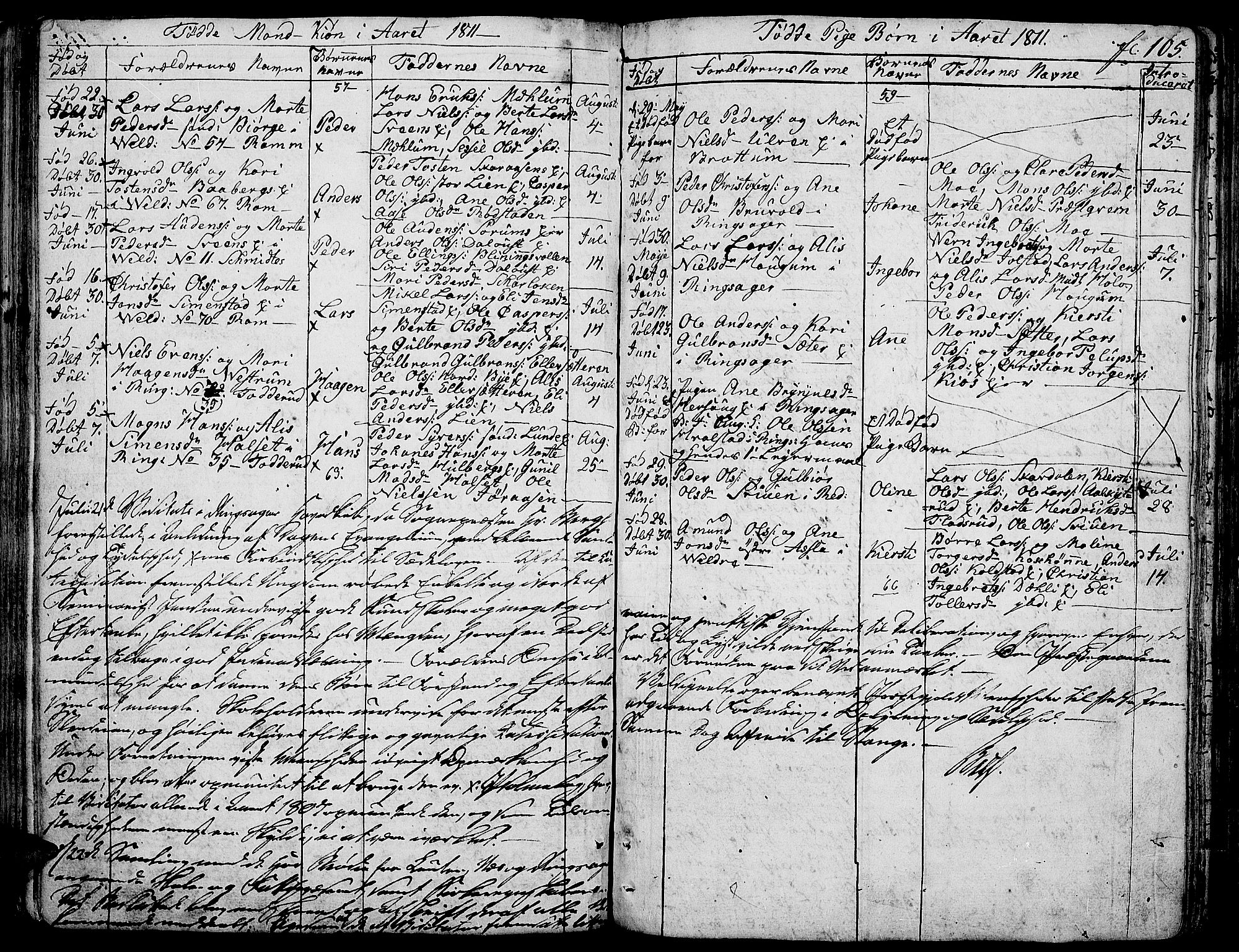 Ringsaker prestekontor, AV/SAH-PREST-014/K/Ka/L0004: Parish register (official) no. 4, 1799-1814, p. 105