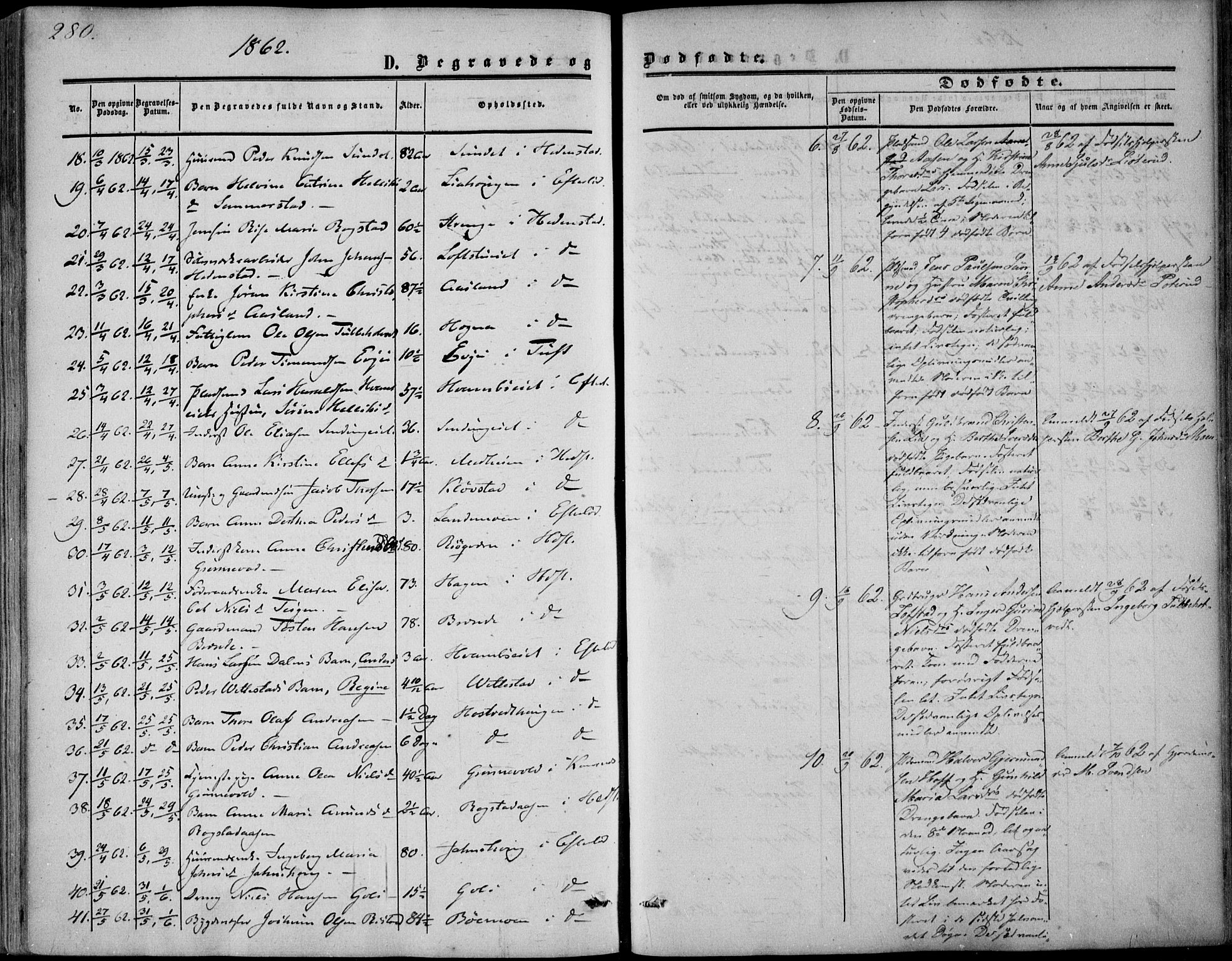 Sandsvær kirkebøker, AV/SAKO-A-244/F/Fa/L0006: Parish register (official) no. I 6, 1857-1868, p. 280