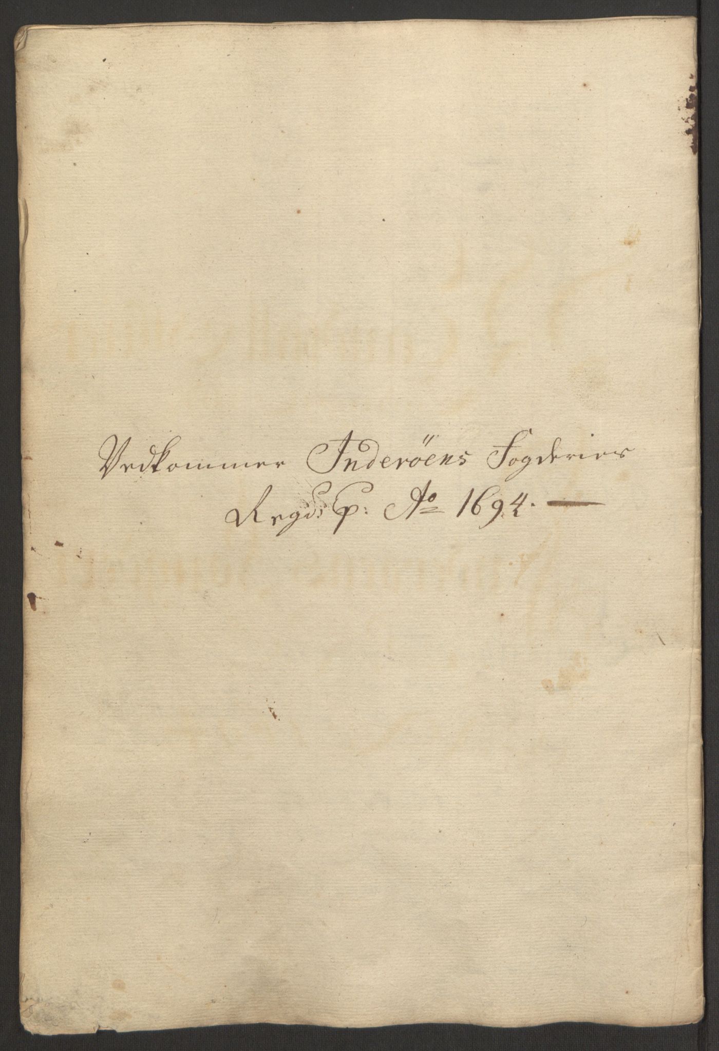 Rentekammeret inntil 1814, Reviderte regnskaper, Fogderegnskap, RA/EA-4092/R63/L4308: Fogderegnskap Inderøy, 1692-1694, p. 582