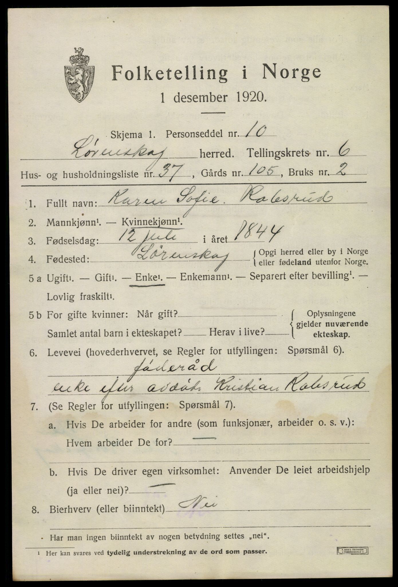 SAO, 1920 census for Lørenskog, 1920, p. 5329