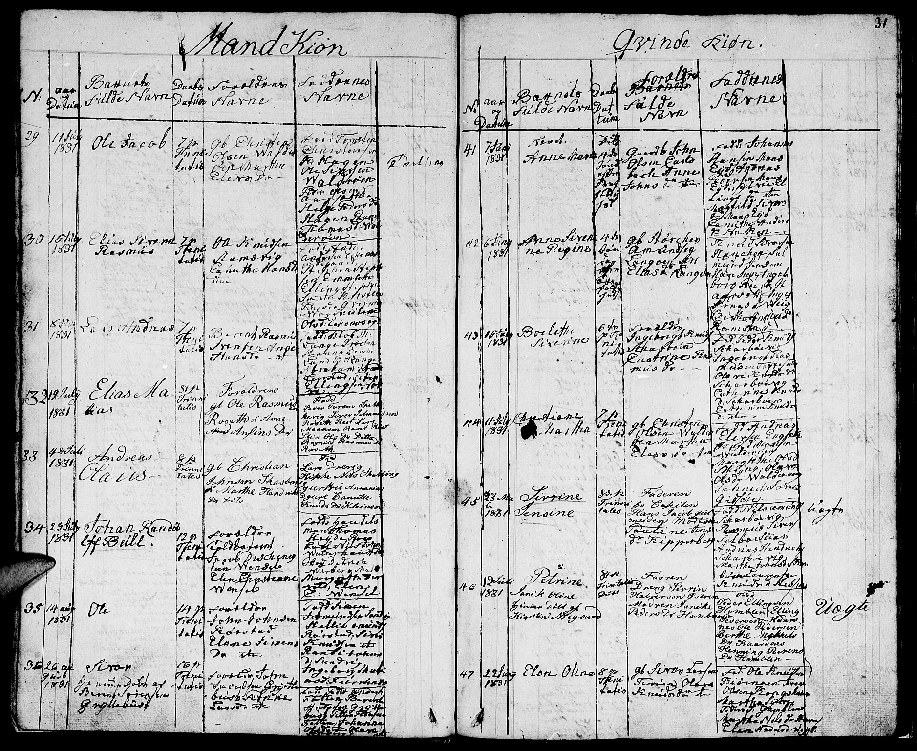 Ministerialprotokoller, klokkerbøker og fødselsregistre - Møre og Romsdal, AV/SAT-A-1454/528/L0425: Parish register (copy) no. 528C06, 1827-1840, p. 31