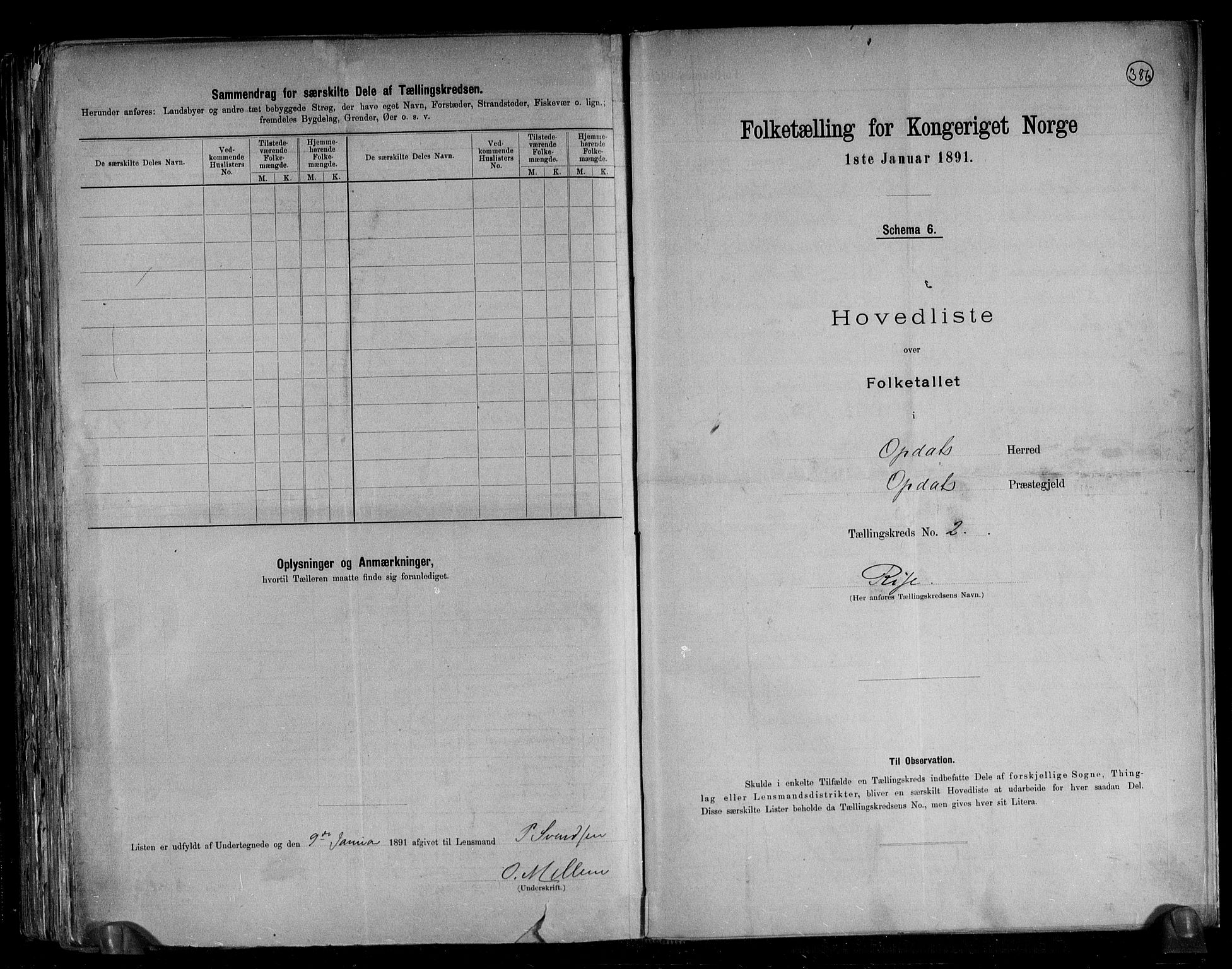 RA, 1891 census for 1634 Oppdal, 1891, p. 7