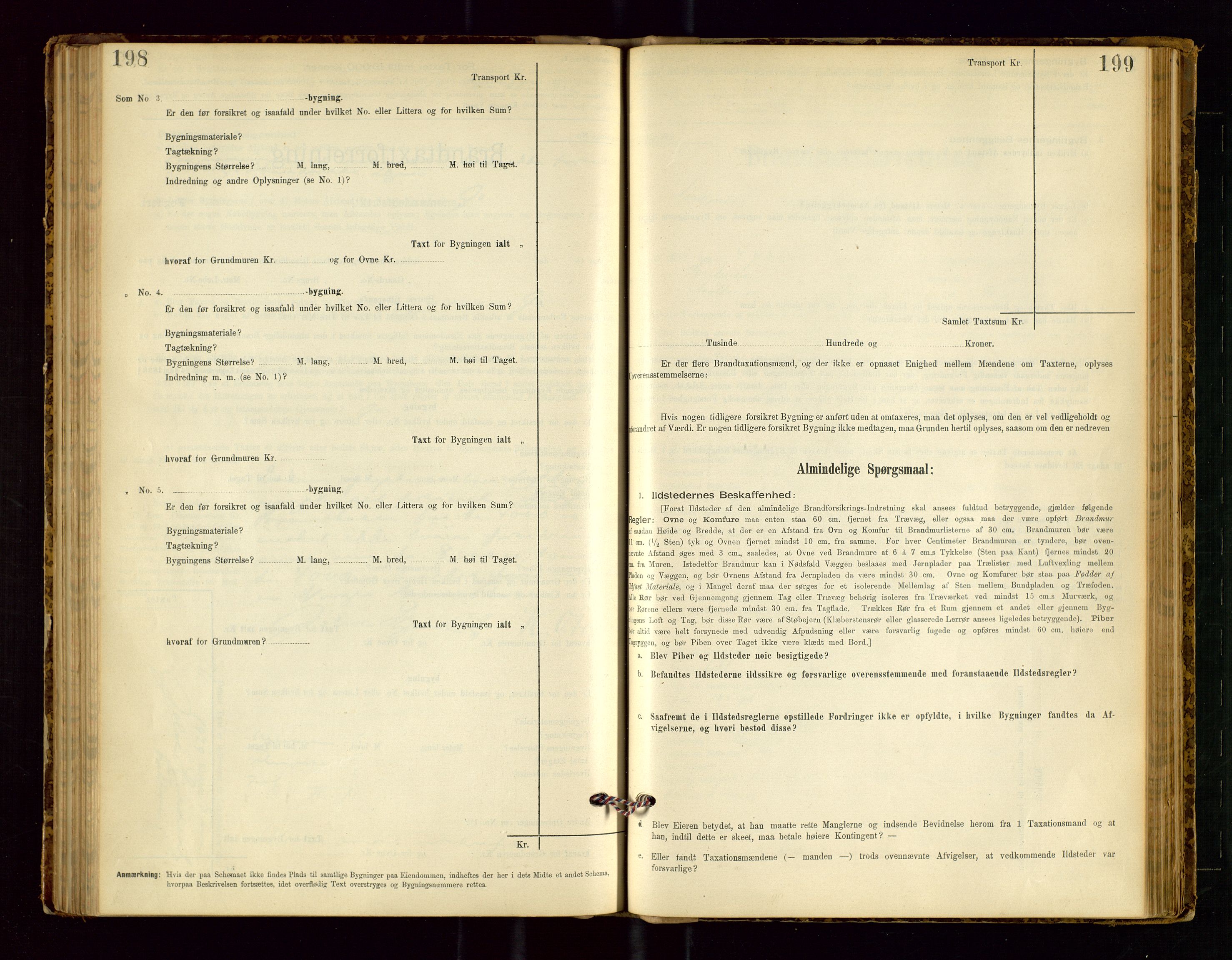 Avaldsnes lensmannskontor, SAST/A-100286/Gob/L0001: "Brandtaxationsprotokol for Avaldsnes Lensmandsdistrikt Ryfylke Fogderi", 1894-1925, p. 198-199