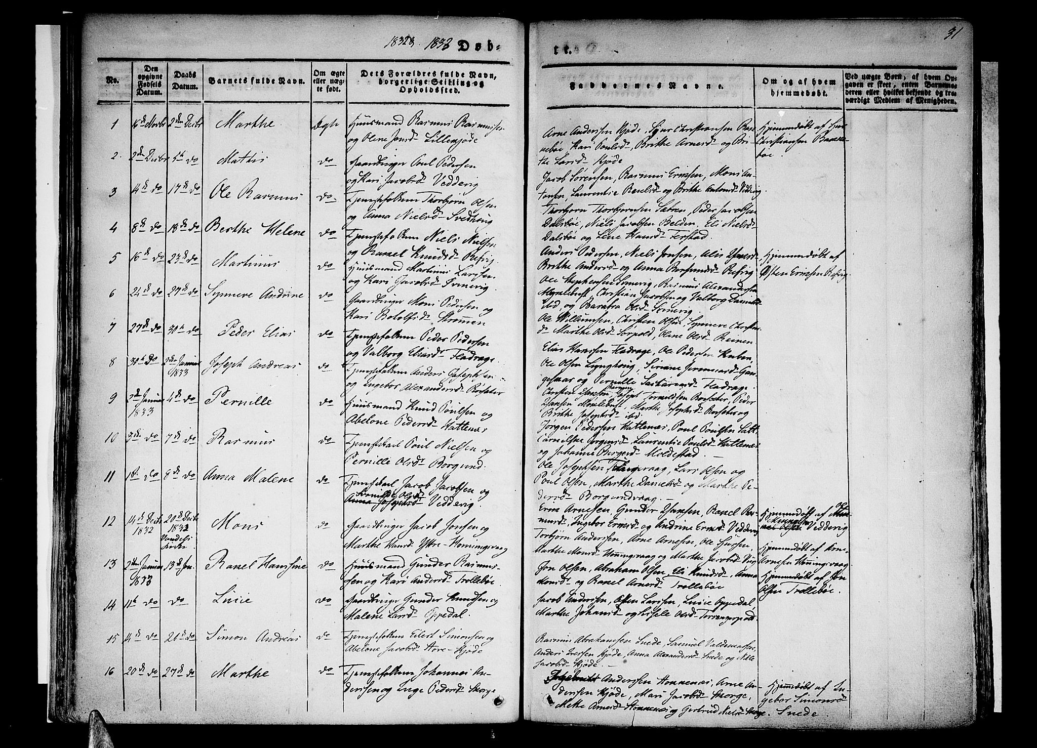 Selje sokneprestembete, SAB/A-99938/H/Ha/Haa/Haaa: Parish register (official) no. A 9, 1829-1844, p. 31