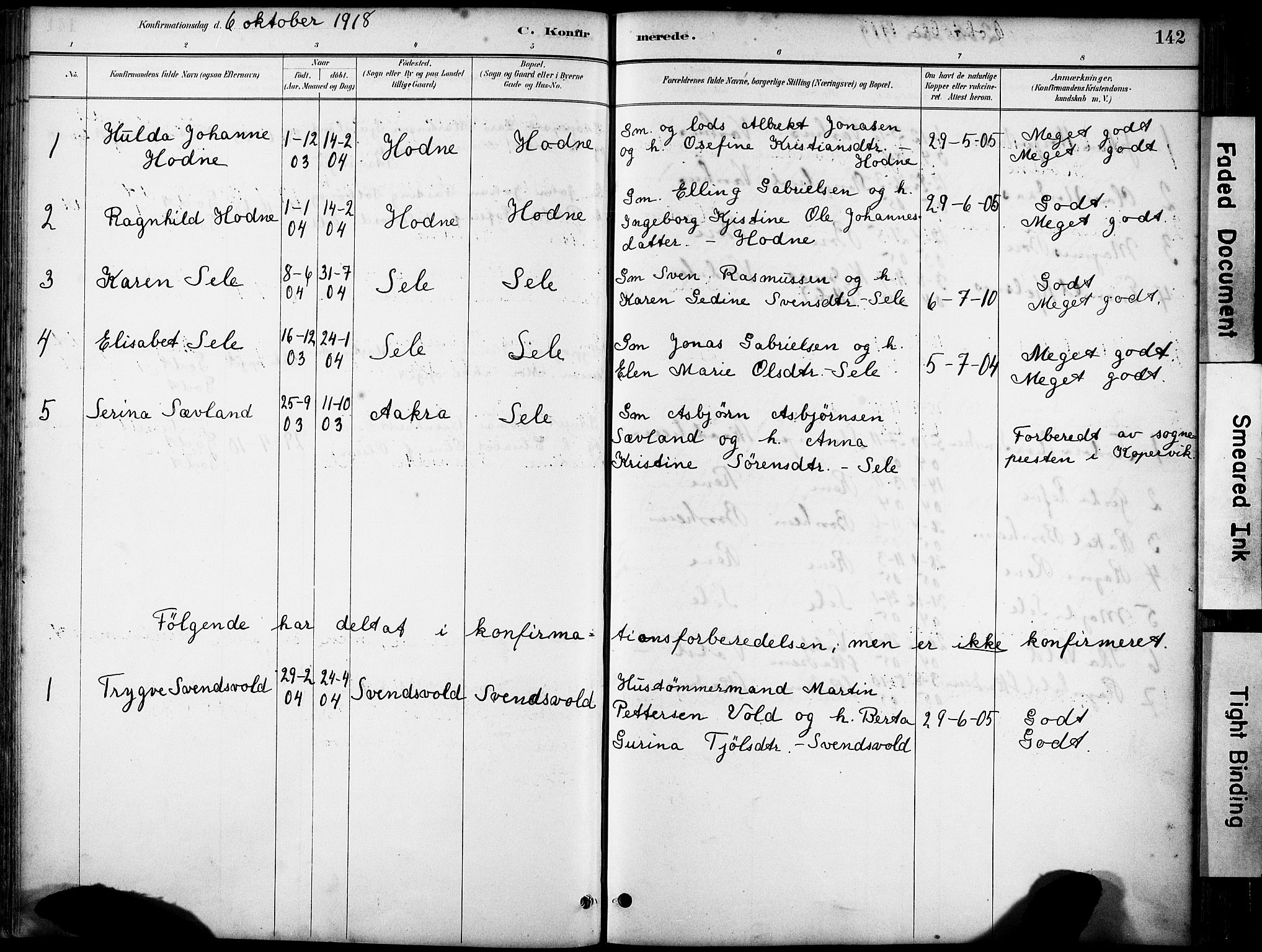 Klepp sokneprestkontor, SAST/A-101803/001/3/30BA/L0008: Parish register (official) no. A 9, 1886-1919, p. 142