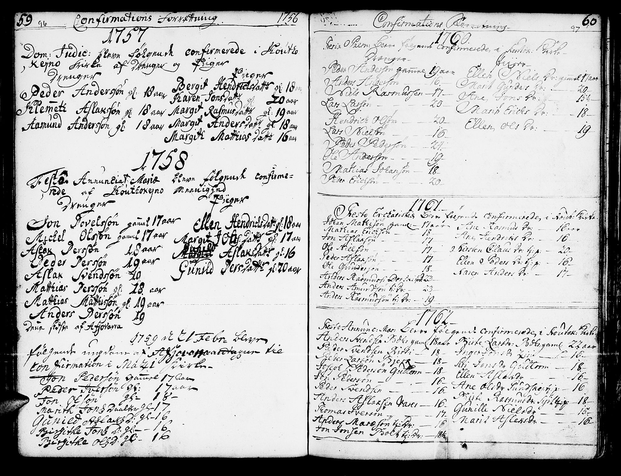 Kautokeino sokneprestembete, AV/SATØ-S-1340/H/Ha/L0001.kirke: Parish register (official) no. 1, 1723-1776, p. 96-97