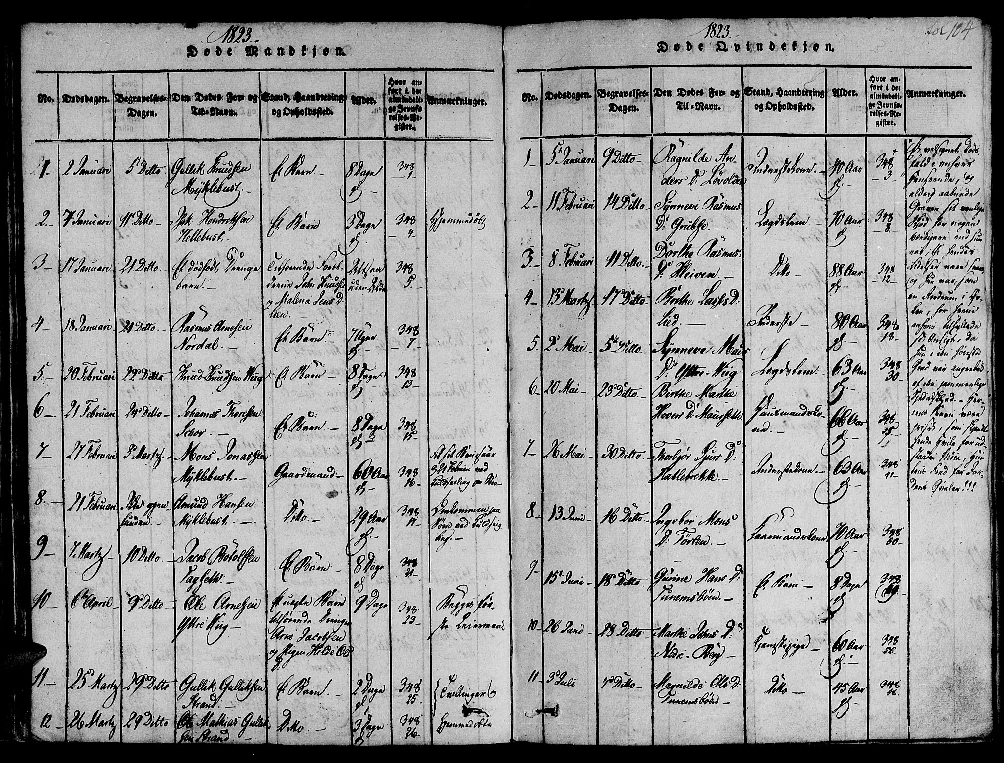 Ministerialprotokoller, klokkerbøker og fødselsregistre - Møre og Romsdal, AV/SAT-A-1454/501/L0004: Parish register (official) no. 501A04, 1816-1831, p. 104