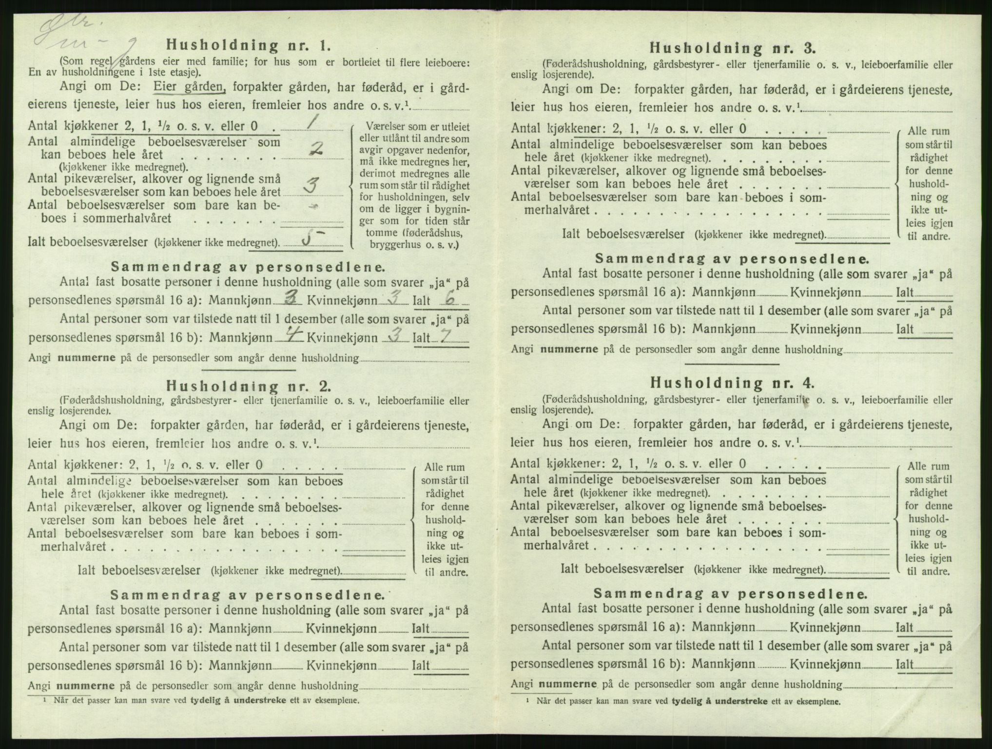 SAT, 1920 census for Nesna, 1920, p. 1178