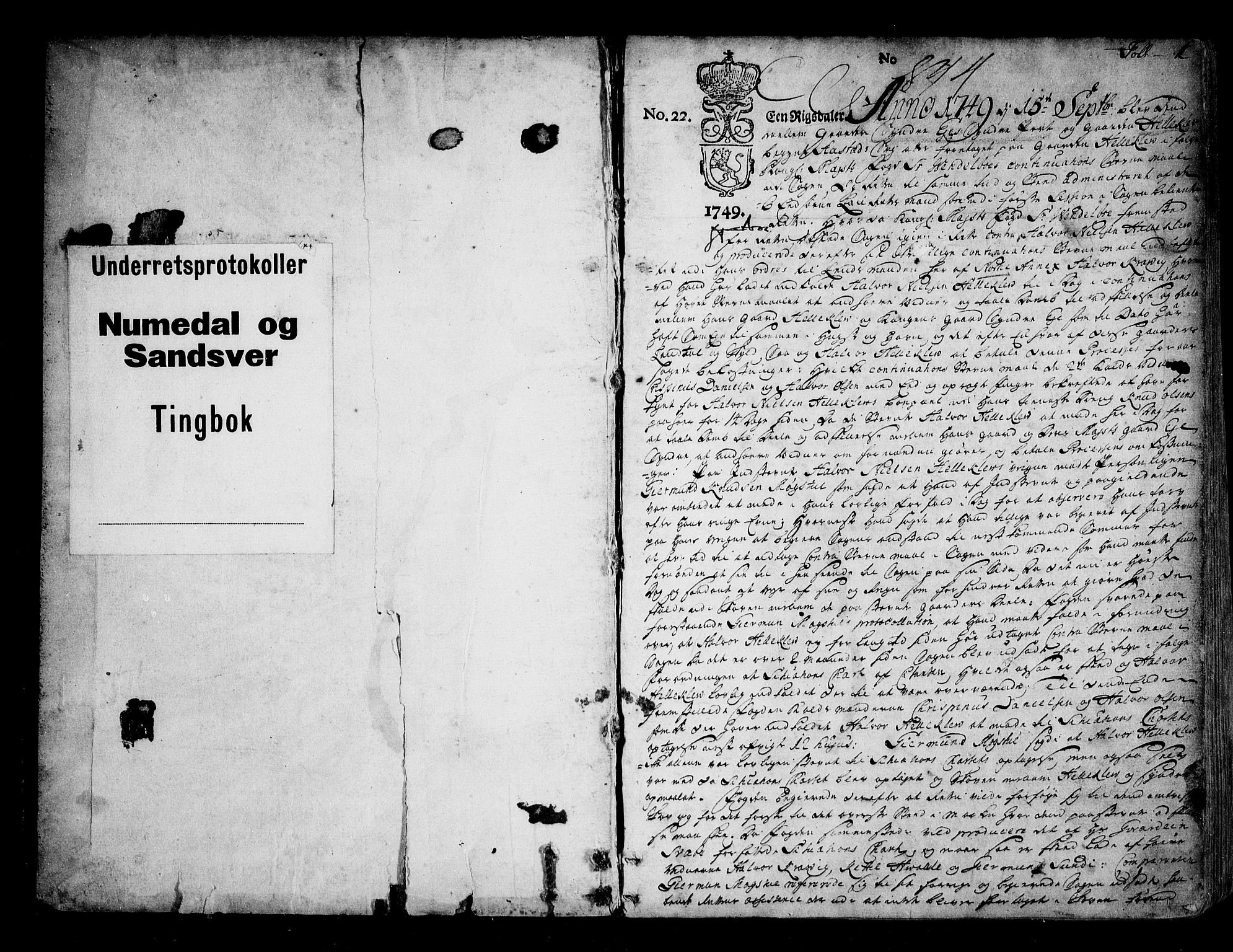 Numedal og Sandsvær sorenskriveri, SAKO/A-128/F/Fa/Faa/L0071: Tingbøker, 1749-1753, p. 0b-1a