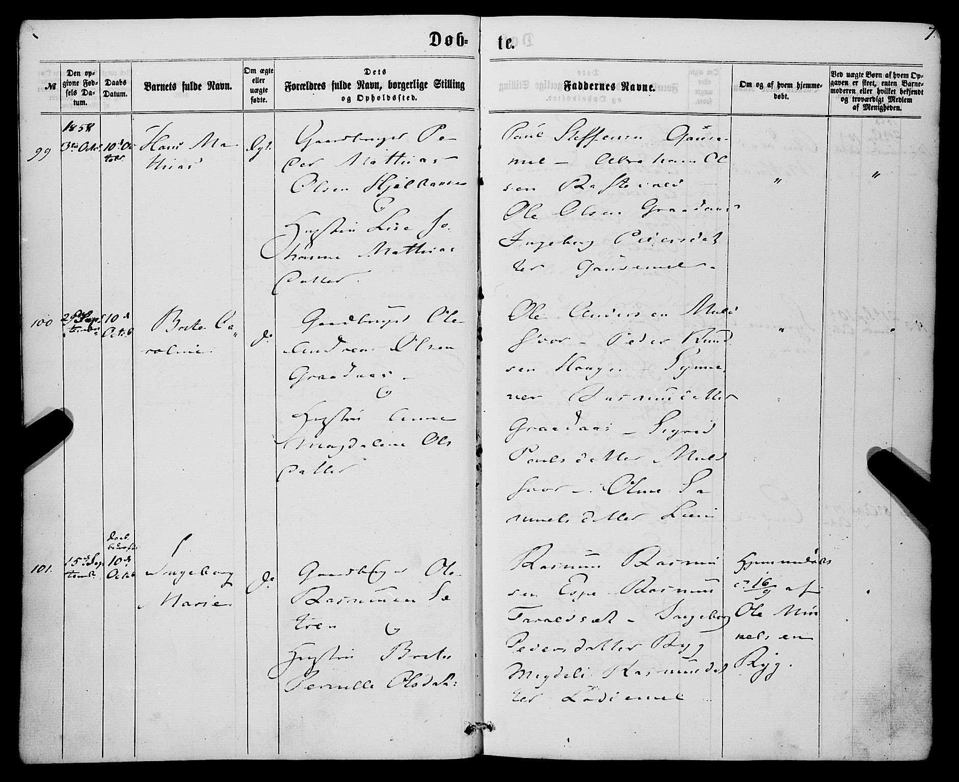 Eid sokneprestembete, AV/SAB-A-82301/H/Haa/Haaa/L0008: Parish register (official) no. A 8, 1858-1860, p. 7