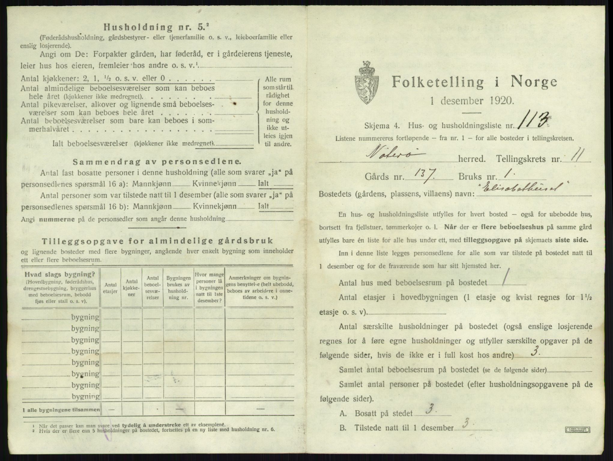 SAKO, 1920 census for Nøtterøy, 1920, p. 2434