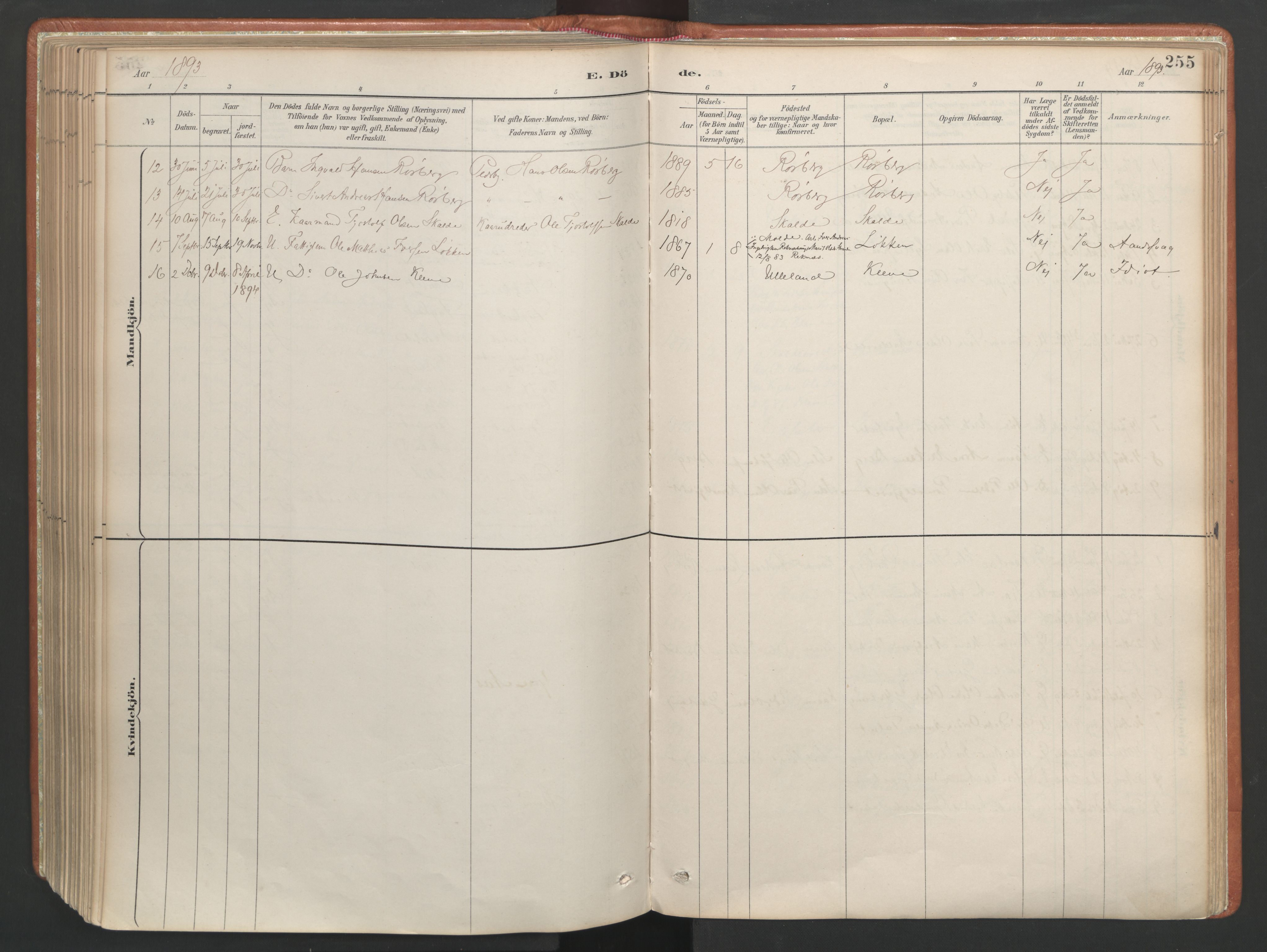 Ministerialprotokoller, klokkerbøker og fødselsregistre - Møre og Romsdal, AV/SAT-A-1454/557/L0682: Parish register (official) no. 557A04, 1887-1970, p. 255