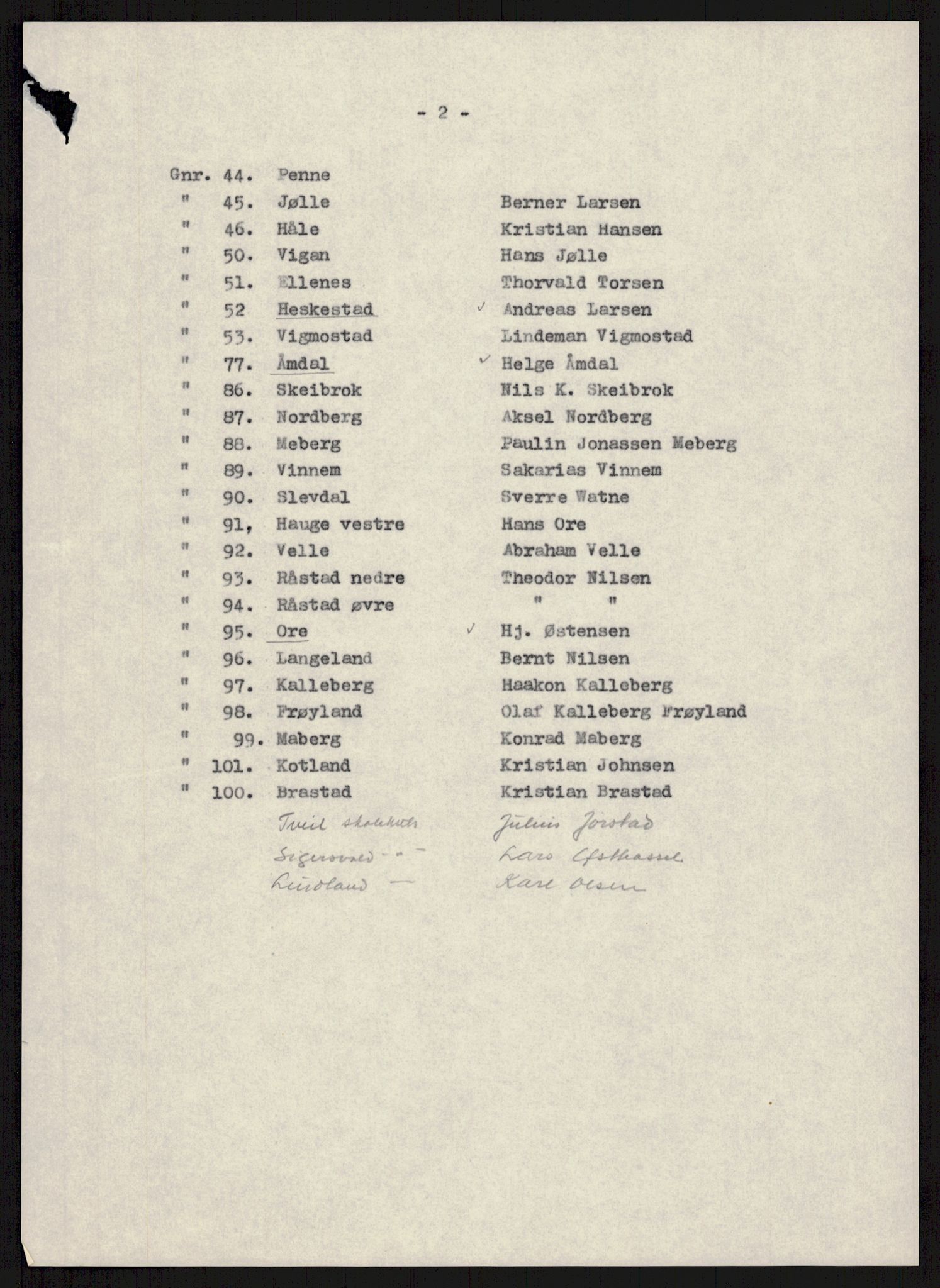 Forsvarsdepartementet, 10. kontor / Oppgjørskontoret, RA/RAFA-1225/D/Db/L0178: Lista oppgjørskontor, 1941-1947, p. 1201