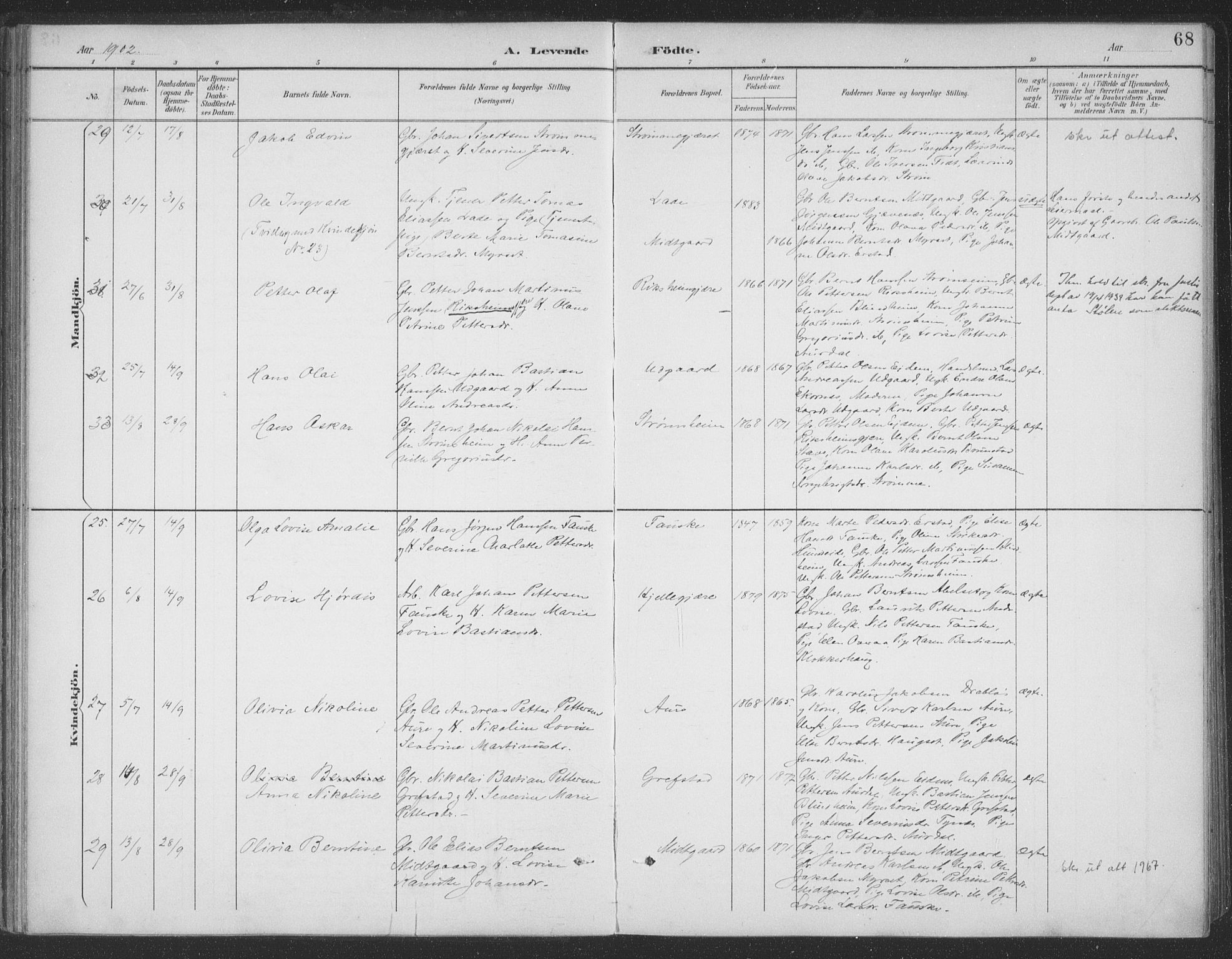 Ministerialprotokoller, klokkerbøker og fødselsregistre - Møre og Romsdal, AV/SAT-A-1454/523/L0335: Parish register (official) no. 523A02, 1891-1911, p. 68