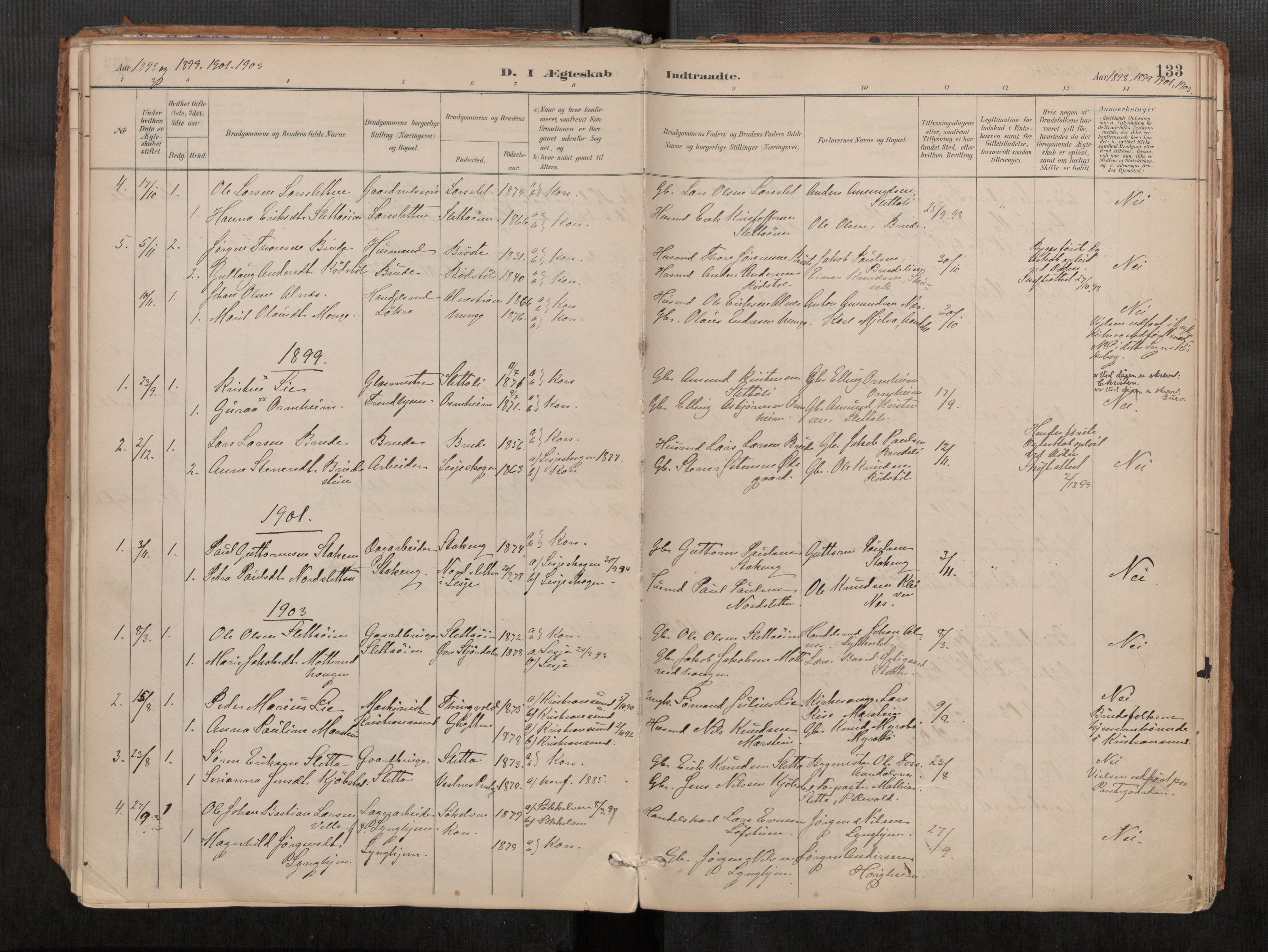 Ministerialprotokoller, klokkerbøker og fødselsregistre - Møre og Romsdal, AV/SAT-A-1454/546/L0599: Parish register (official) no. 546A03, 1882-1920, p. 133