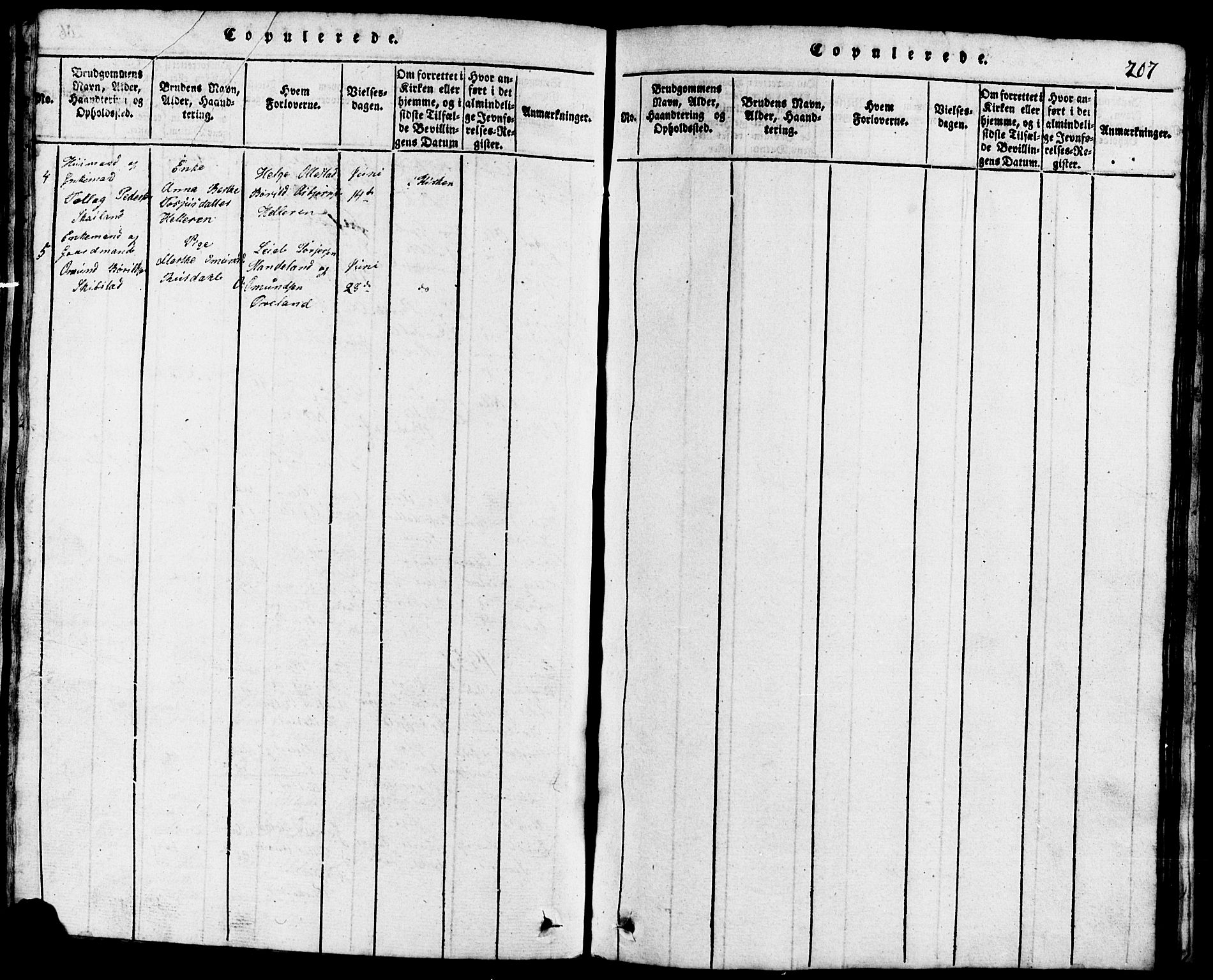 Lund sokneprestkontor, SAST/A-101809/S07/L0001: Parish register (copy) no. B 1, 1815-1853, p. 207
