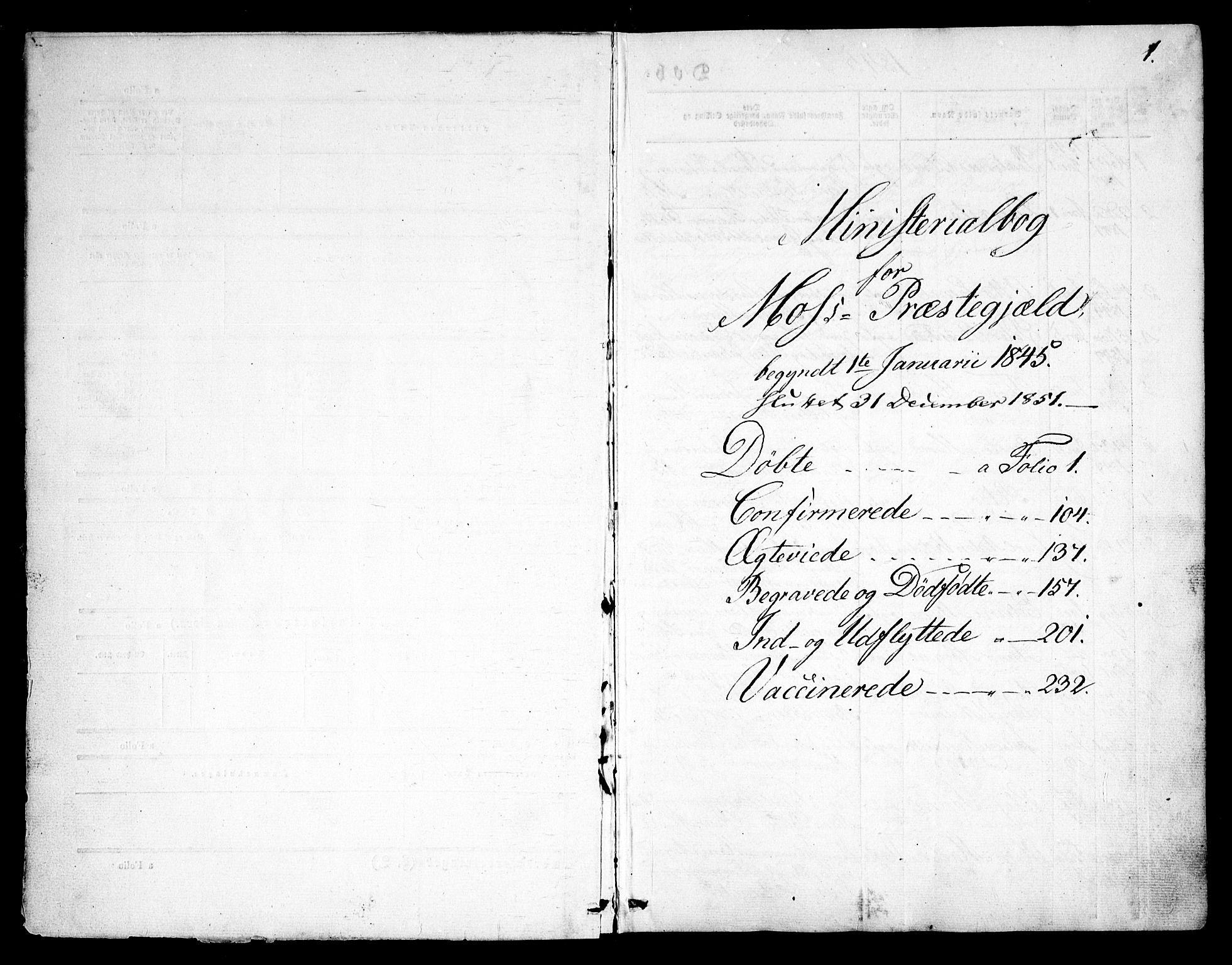 Moss prestekontor Kirkebøker, AV/SAO-A-2003/F/Fa/L0007: Parish register (official) no. I 7, 1845-1851, p. 1