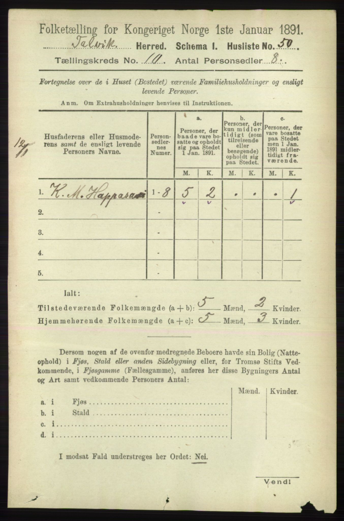 RA, 1891 census for 2013 Talvik, 1891, p. 2332