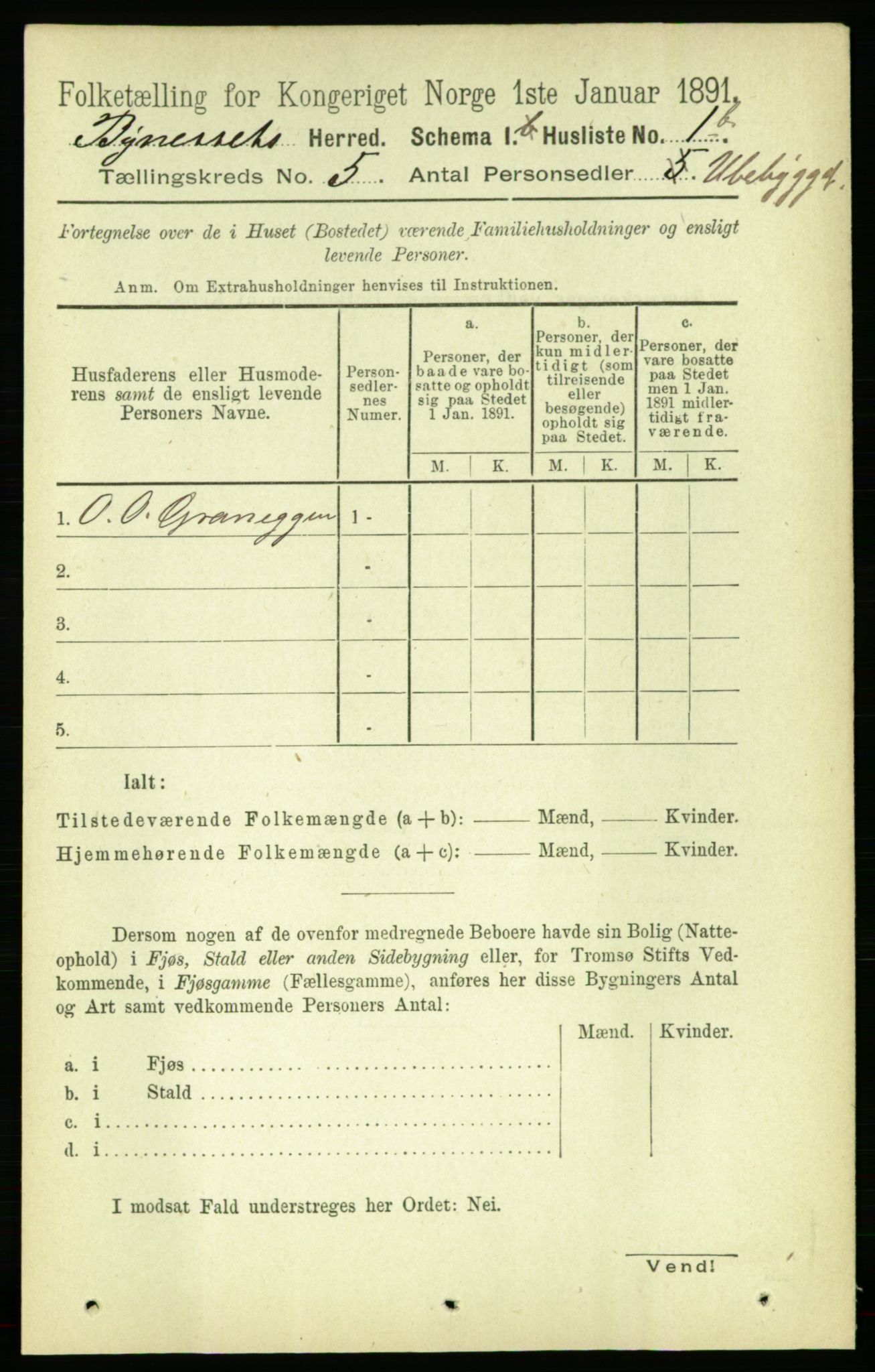 RA, 1891 census for 1655 Byneset, 1891, p. 1964